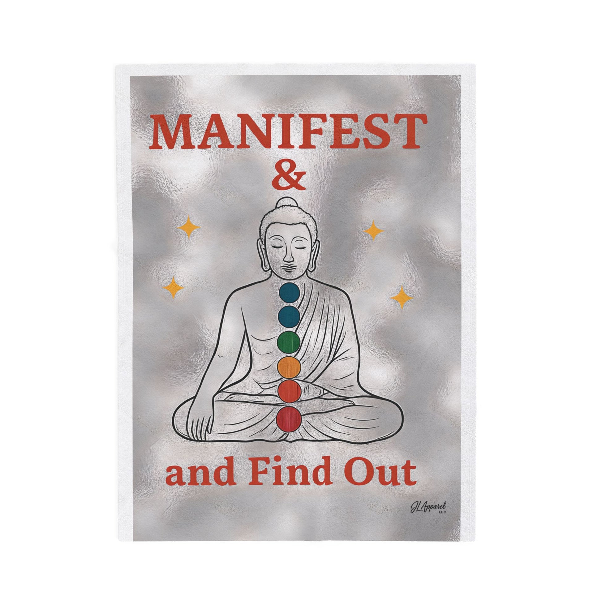Buddha Manifestation Plush Blanket, Cozy Meditation Throw, Spiritual Home Decor, Inspirational Gift, Mindfulness Blanket