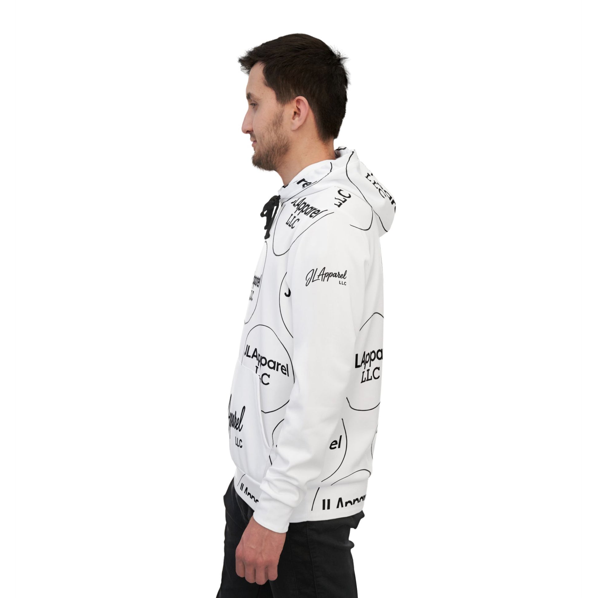 Athletic Hoodie with JLApparel Logo, Trendy Sportswear, Casual Outfit, Gift for Fitness Enthusiasts, Unisex Activewear