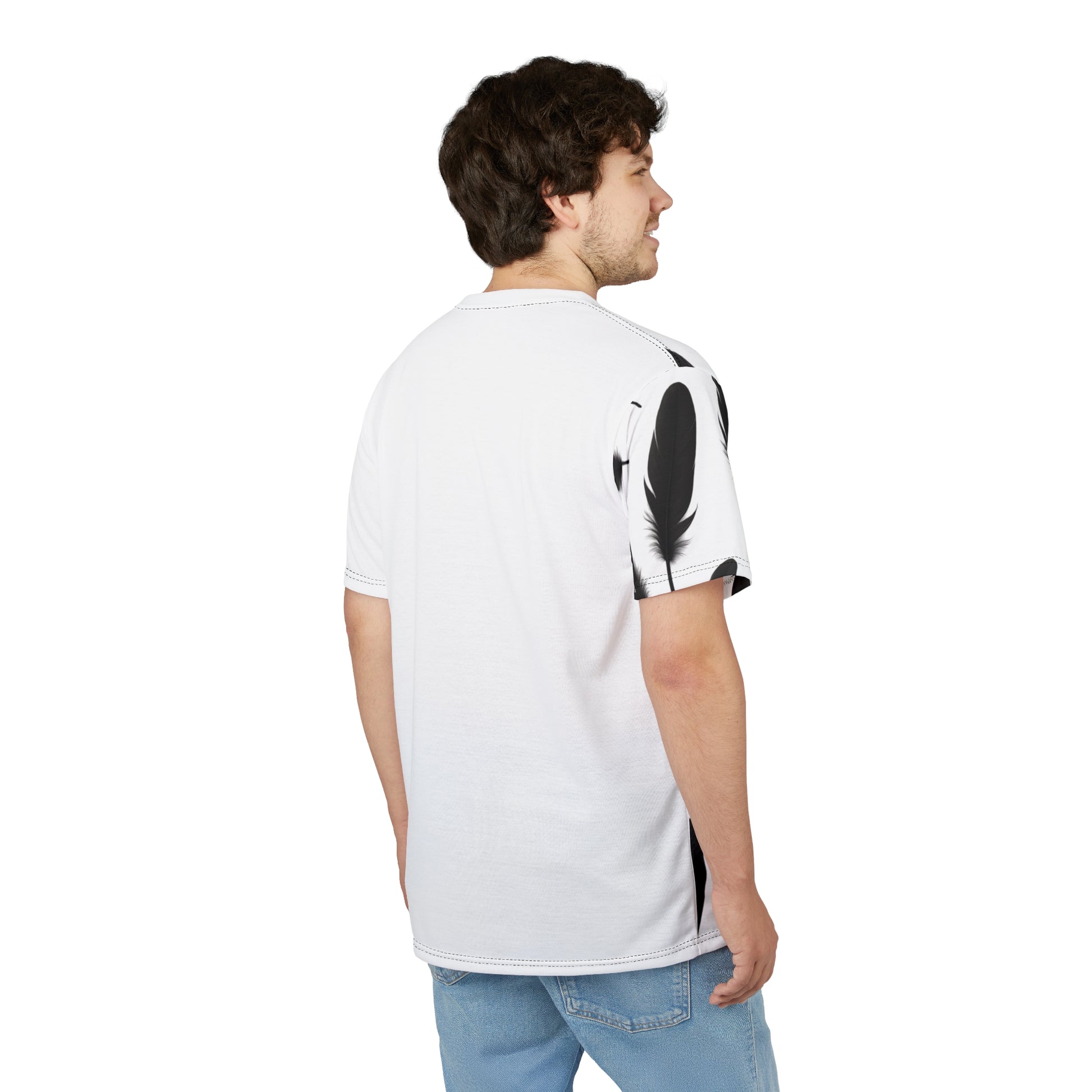Black Feather Unisex Tee, Boho Style Shirt, Trendy Graphic T-Shirt, Casual Wear, Unique Gift Idea