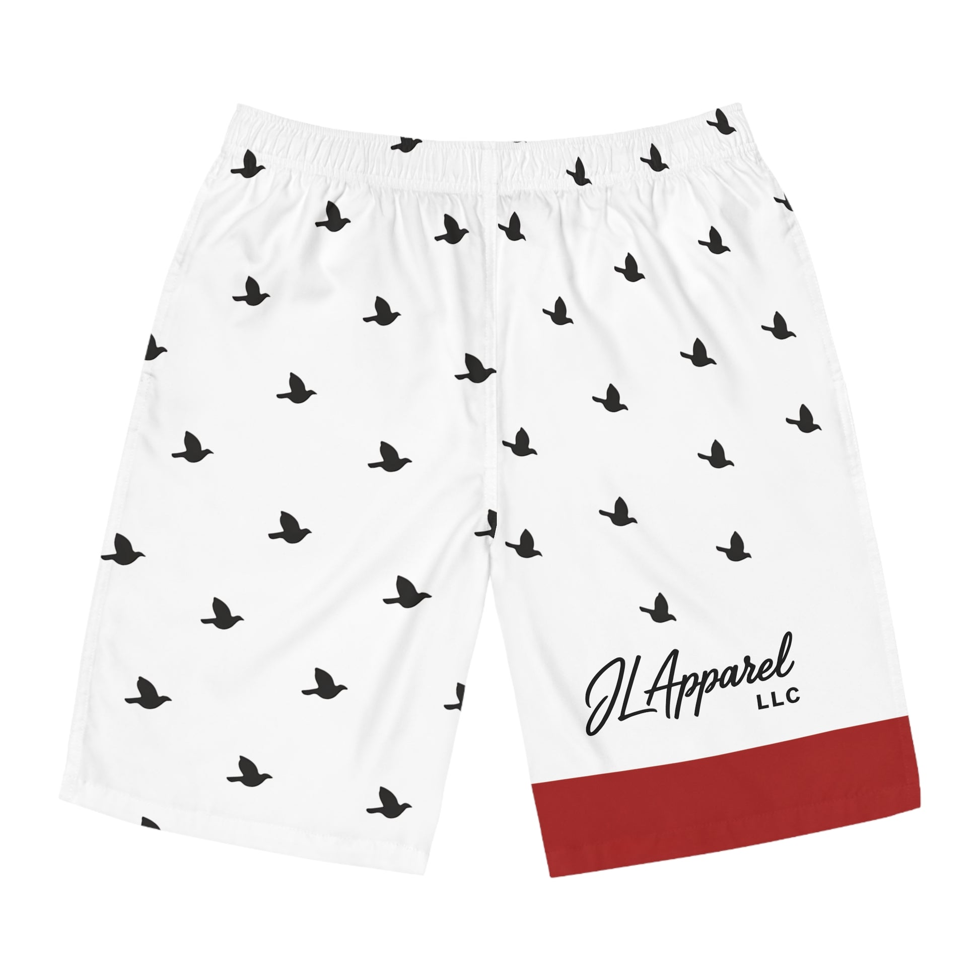 Men's Bird Pattern Board Shorts, Summer Swimwear, Beach Shorts, Vacation Essentials, Casual Style, Perfect for Warm Weather