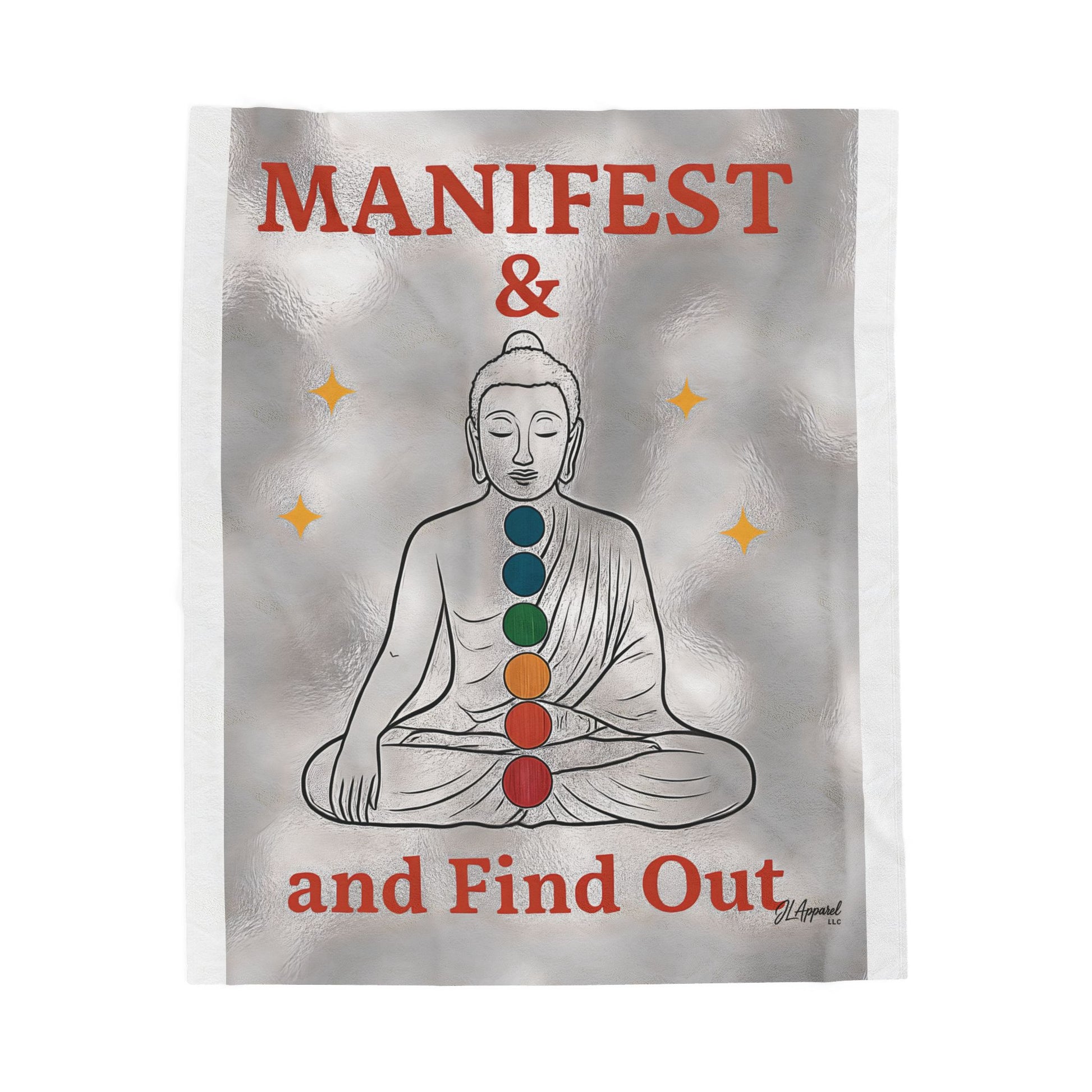 Buddha Manifestation Plush Blanket, Cozy Meditation Throw, Spiritual Home Decor, Inspirational Gift, Mindfulness Blanket