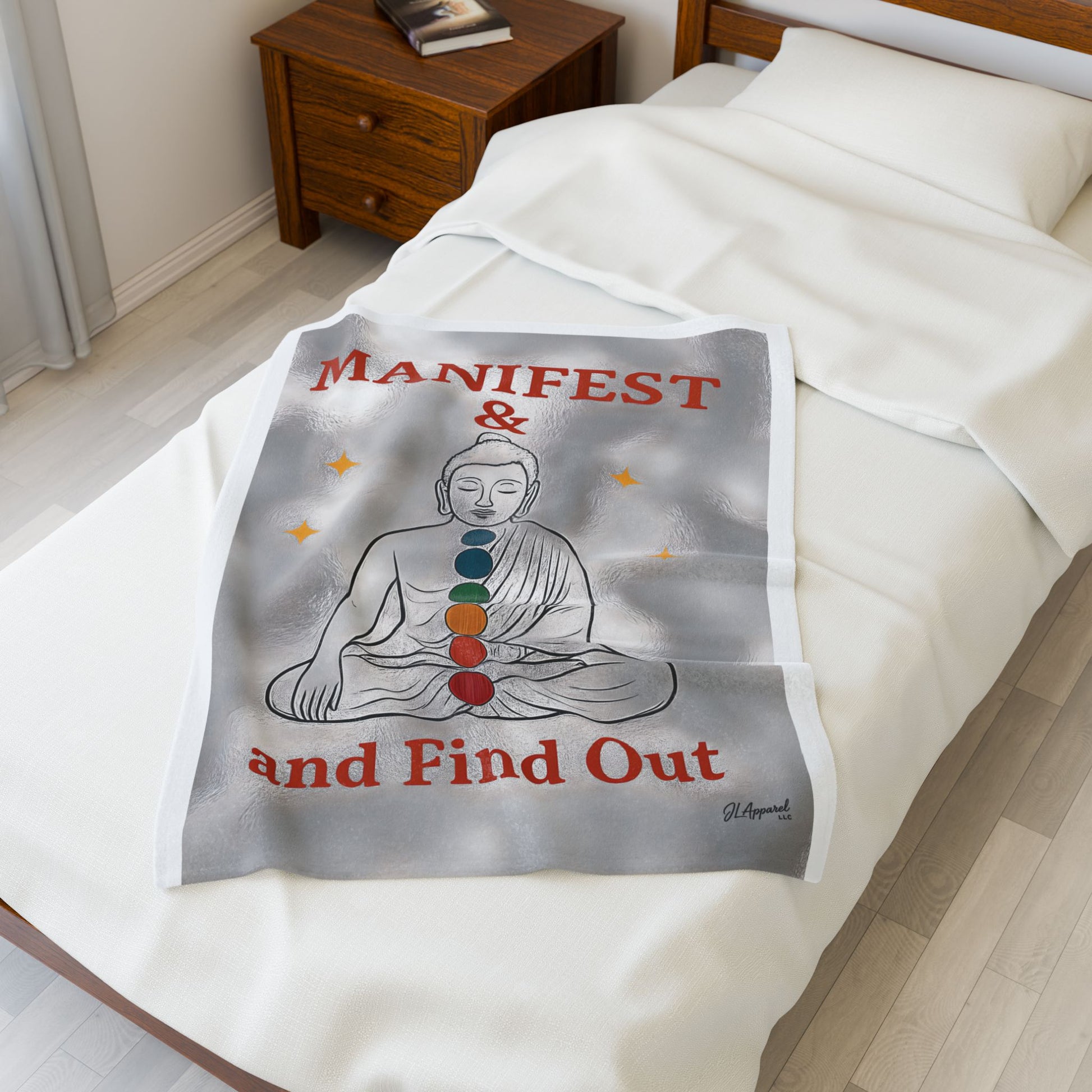 Buddha Manifestation Plush Blanket, Cozy Meditation Throw, Spiritual Home Decor, Inspirational Gift, Mindfulness Blanket