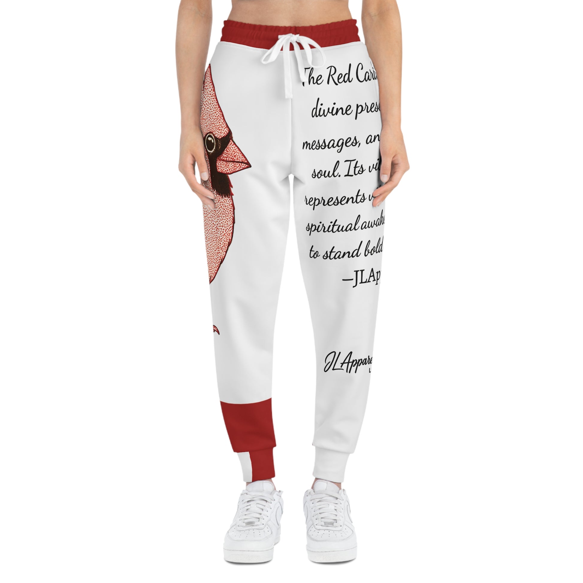 Red Cardinal Athletic Joggers for Spiritual Inspiration, Comfortable Activewear, Gift for Nature Lovers, Meditation Pants, Unique Sportswear