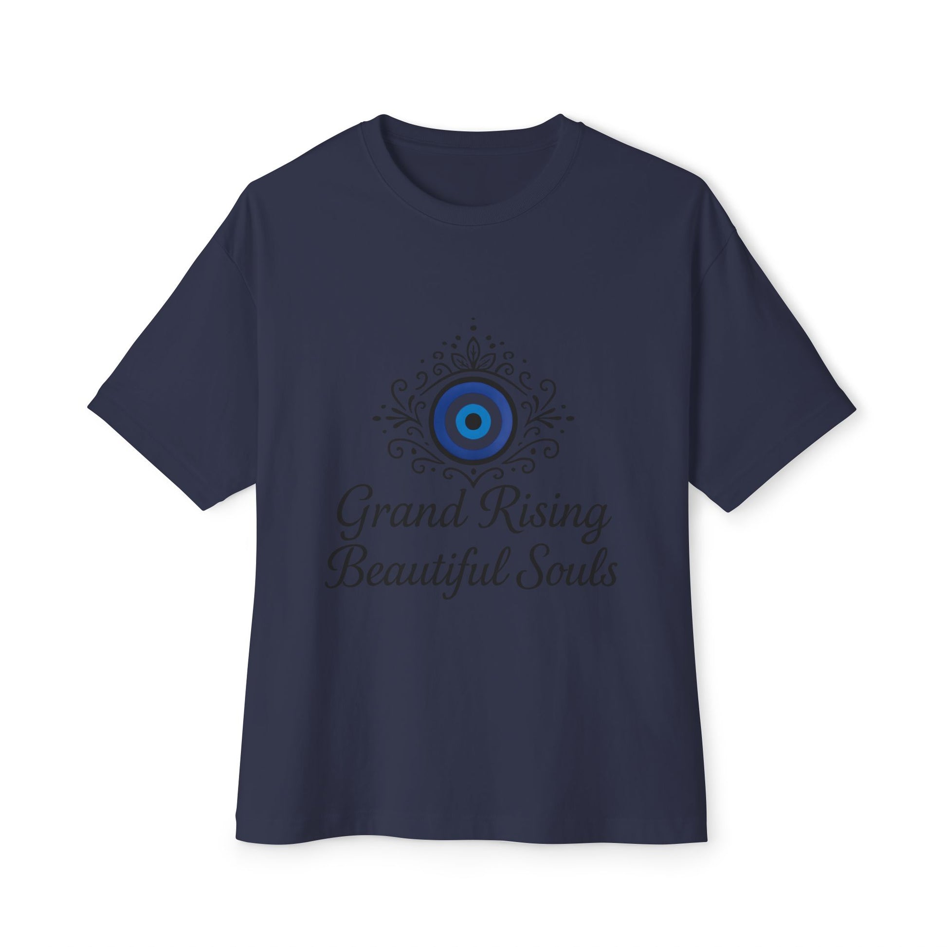 Grand Rising Unisex Oversized Boxy Tee with Eye Design, Spiritual T-Shirt, Positive Vibes Apparel, Gift for Soul Seekers, Relaxed Fit Shirt
