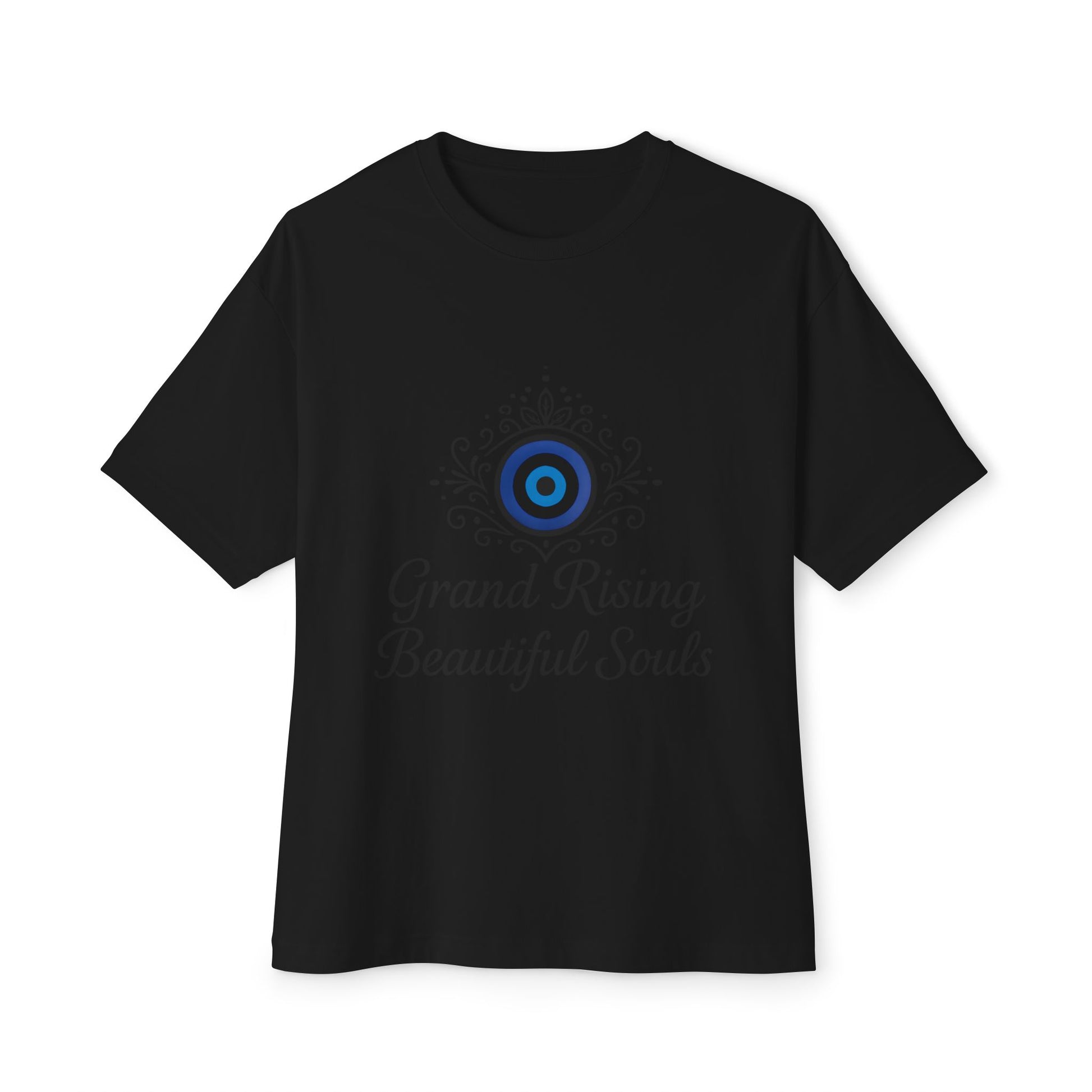 Grand Rising Unisex Oversized Boxy Tee with Eye Design, Spiritual T-Shirt, Positive Vibes Apparel, Gift for Soul Seekers, Relaxed Fit Shirt