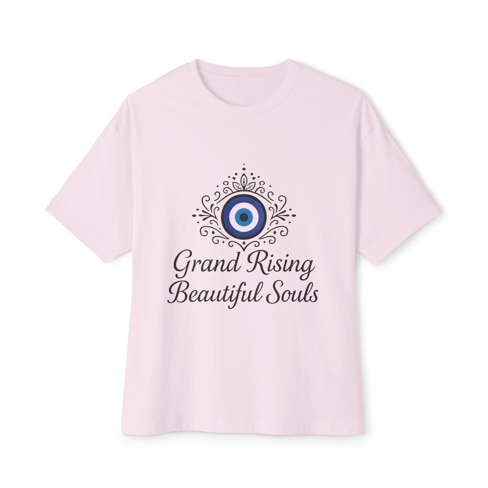 Grand Rising Unisex Oversized Boxy Tee with Eye Design, Spiritual T-Shirt, Positive Vibes Apparel, Gift for Soul Seekers, Relaxed Fit Shirt