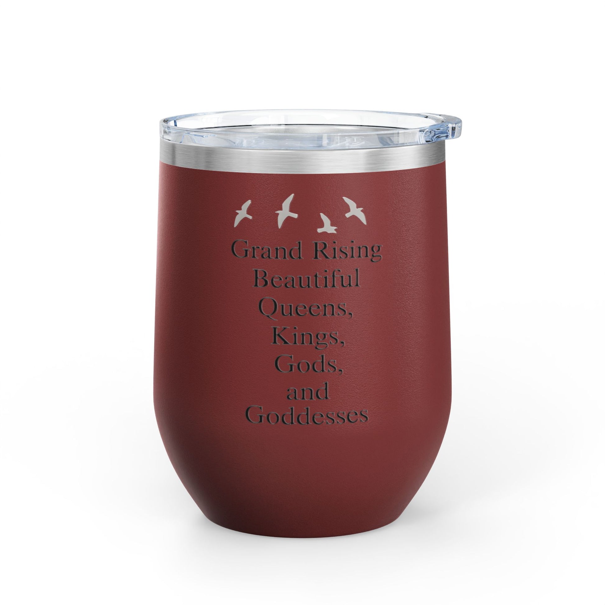 Elegant Insulated Wine Tumbler, Grand Rising Quotes, Gift for Her, Birthday, Bridal Shower, Relaxation, Outdoor Events