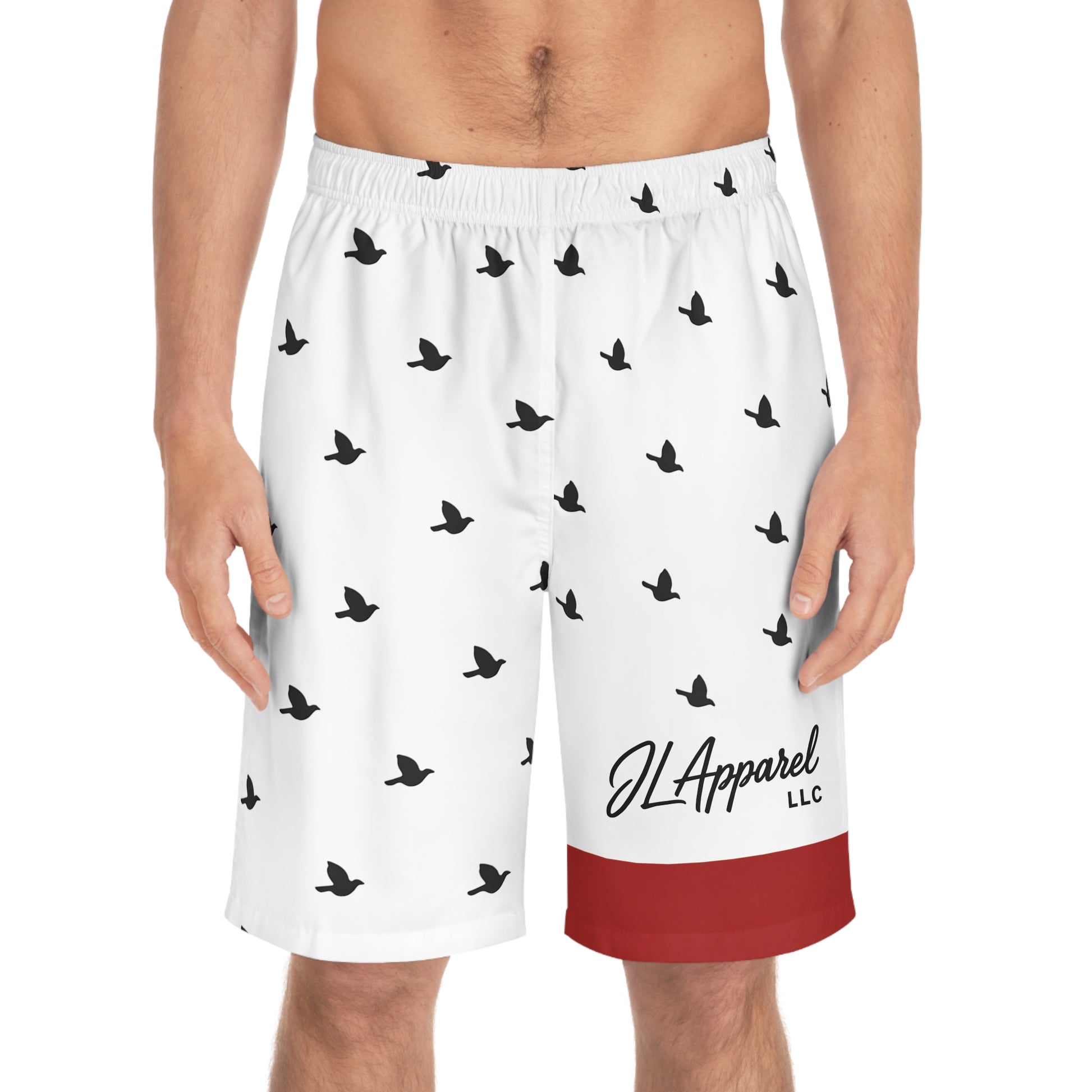 Men's Bird Pattern Board Shorts, Summer Swimwear, Beach Shorts, Vacation Essentials, Casual Style, Perfect for Warm Weather