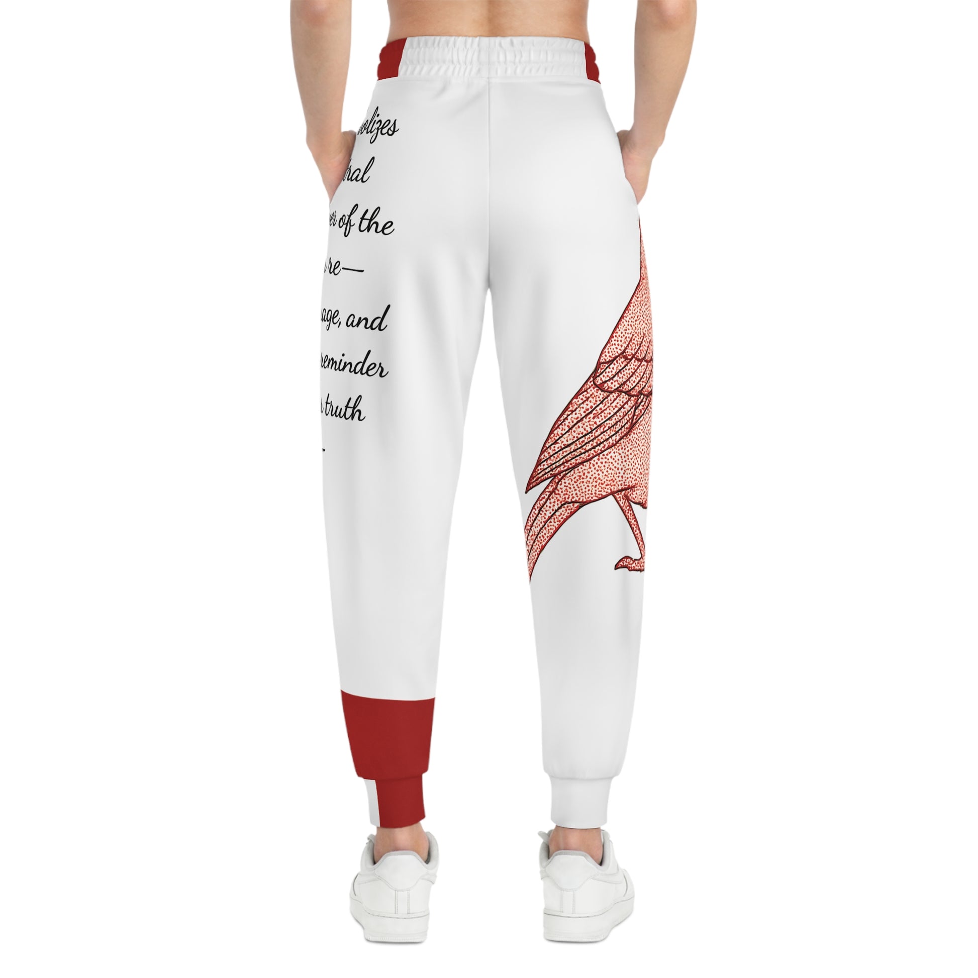 Red Cardinal Athletic Joggers for Spiritual Inspiration, Comfortable Activewear, Gift for Nature Lovers, Meditation Pants, Unique Sportswear