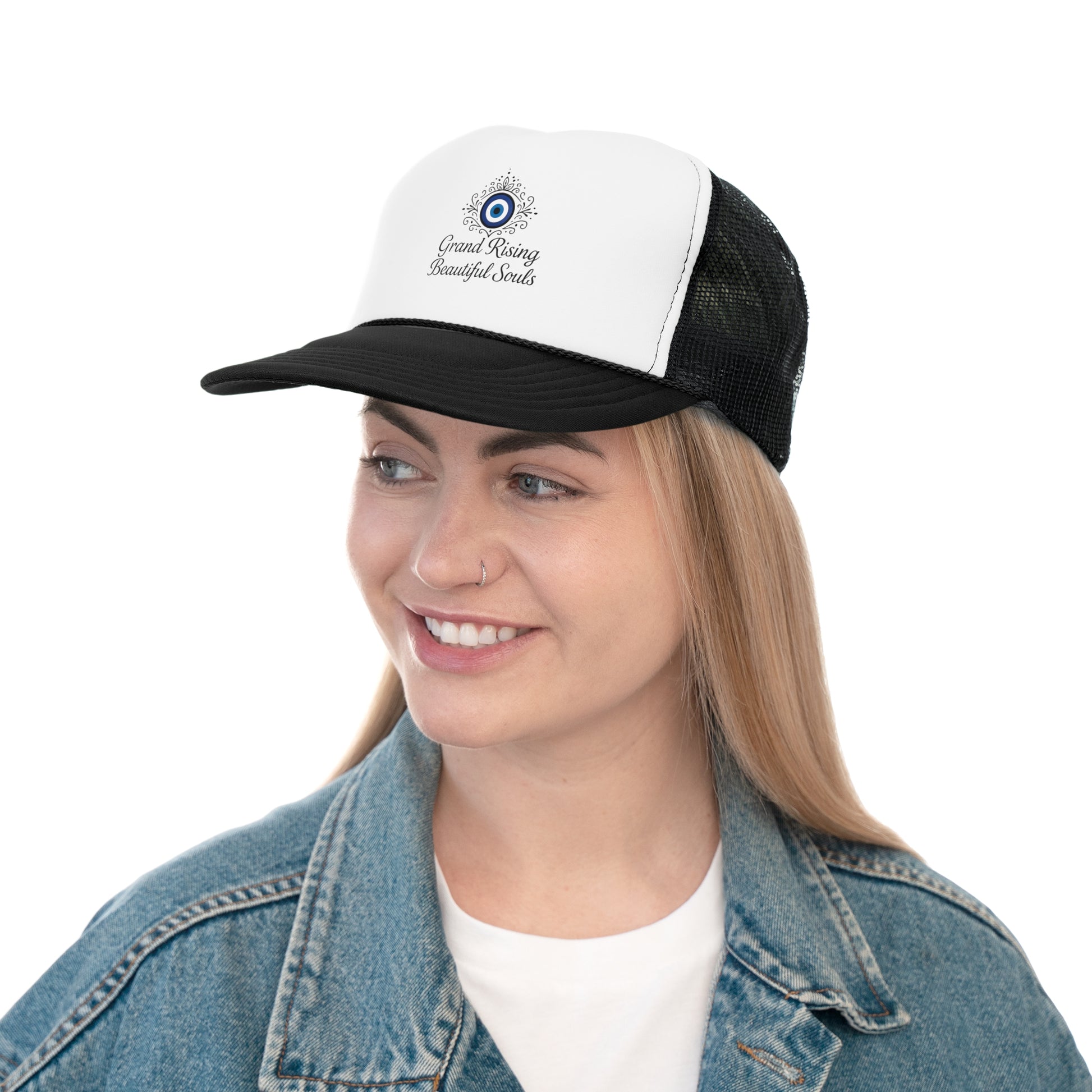 Grand Rising Beautiful Souls Trucker Cap, Inspirational Snapback Hat, Spiritual Gifts, Bohemian Style Cap, Unique Outdoors Headwear