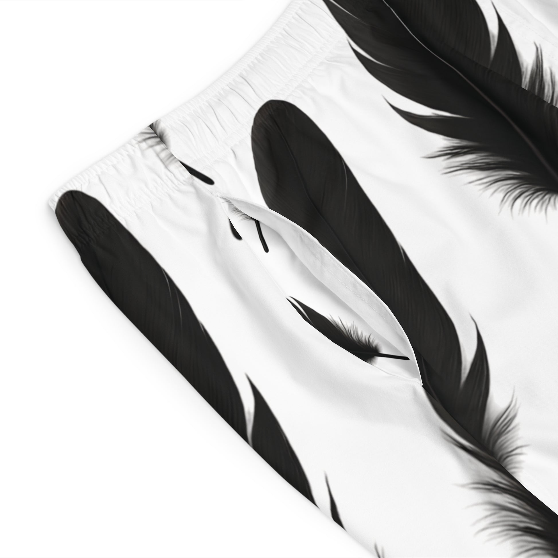 Feathered Men's Board Shorts - Stylish Summer Swim Trunks for Beach, Surfing, Pool Parties, Vacation Wear, and Casual Outings
