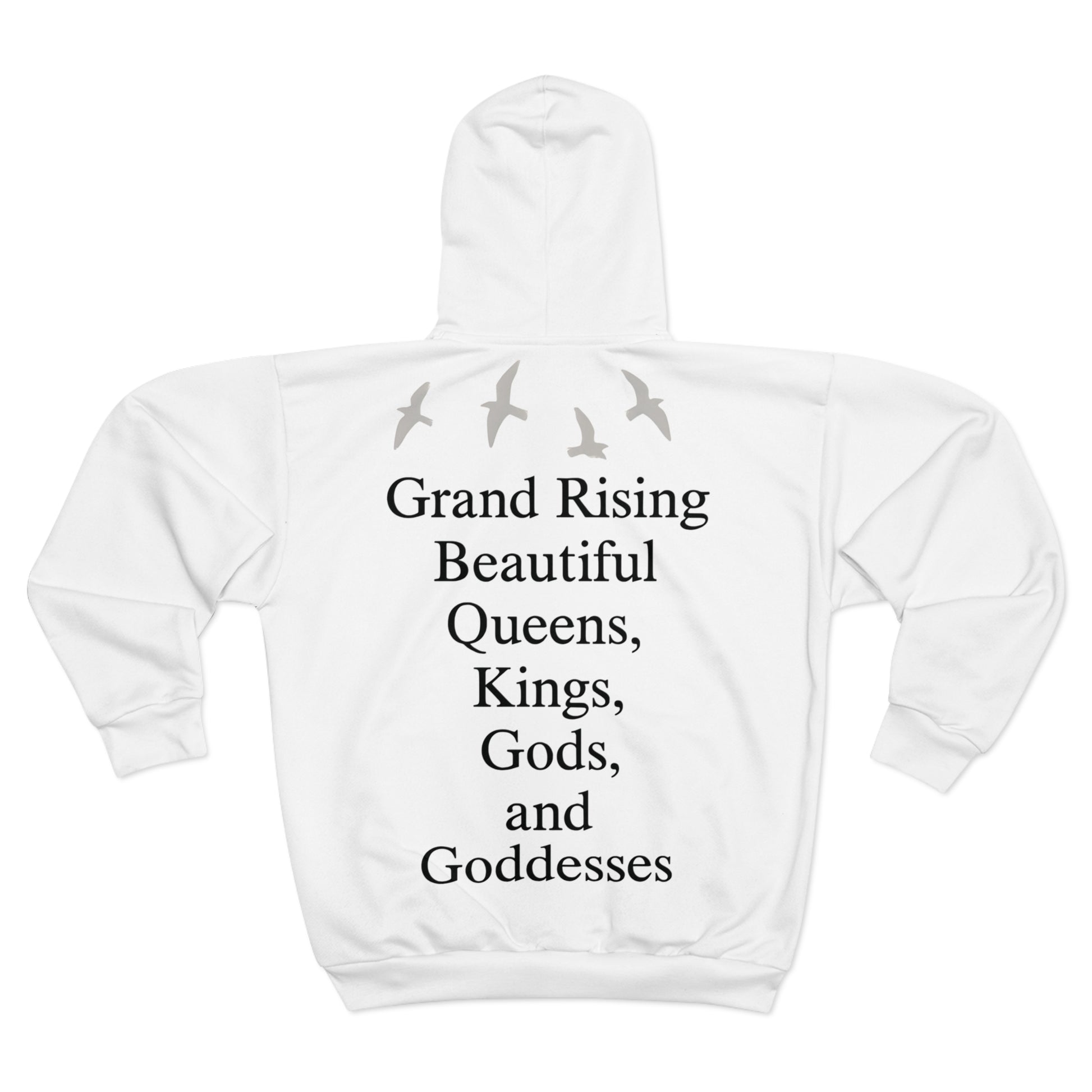 Grand Rising Unisex Zip Hoodie, Inspirational Zip Up, Motivational Wear, Gift for Kings and Queens, Unisex Apparel, Spirit Wear