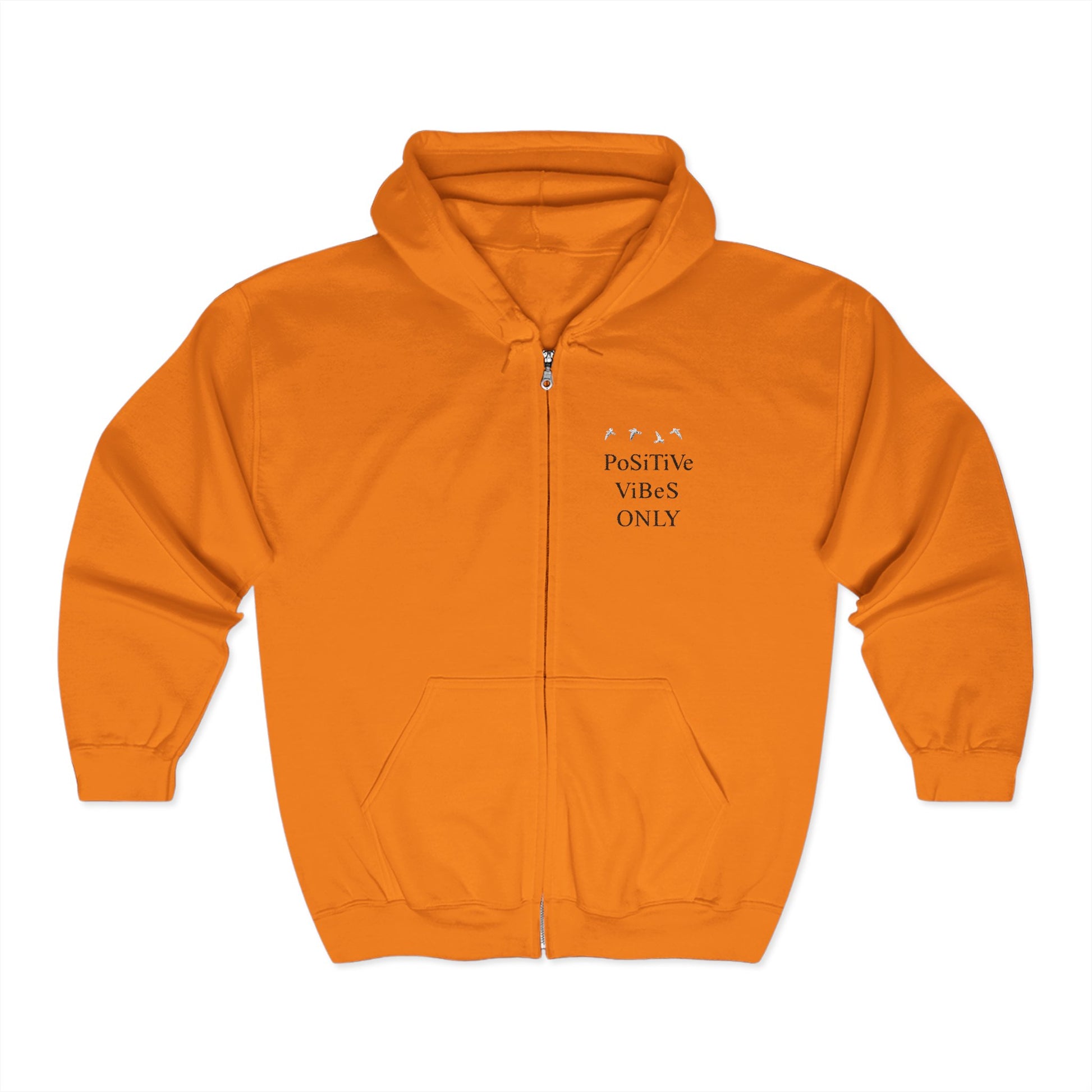Positive Vibes Zip Hoodie, Unisex Hooded Sweatshirt for Relaxation, Gift for Friends, Casual Wear, Comfortable Layering
