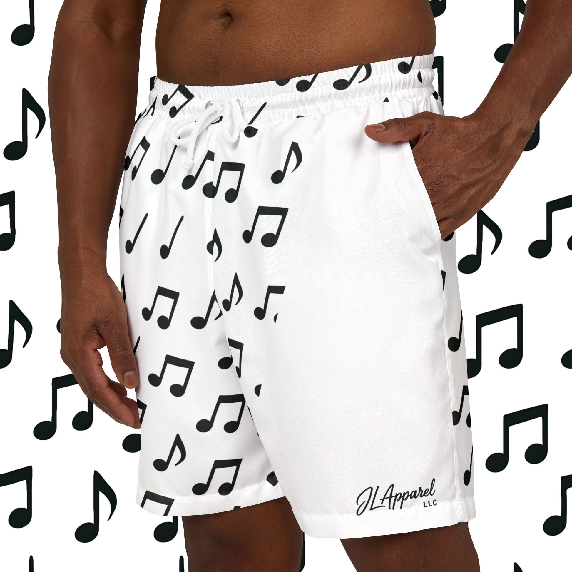 Musical Note Swim Shorts | Unisex Beachwear, Summer Swim Trunks, Gift for Music Lovers, Beach Party Essentials, Festival Gear
