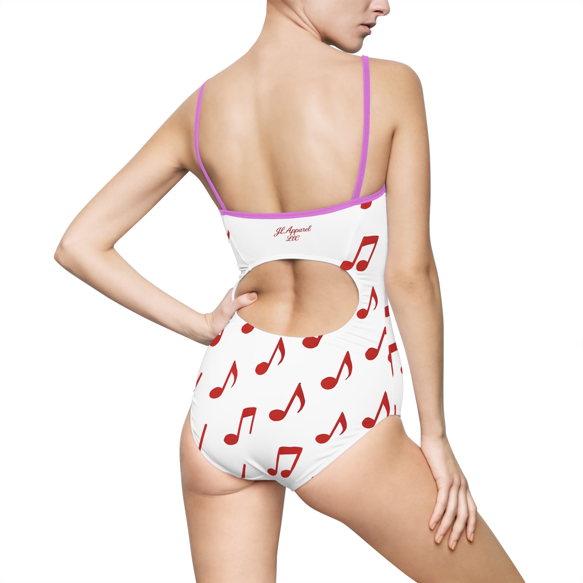 Musical Notes Women's One-Piece Swimsuit, Summer Beachwear, Music Lover Swimwear, Pool Party Outfit, Gift for Musicians