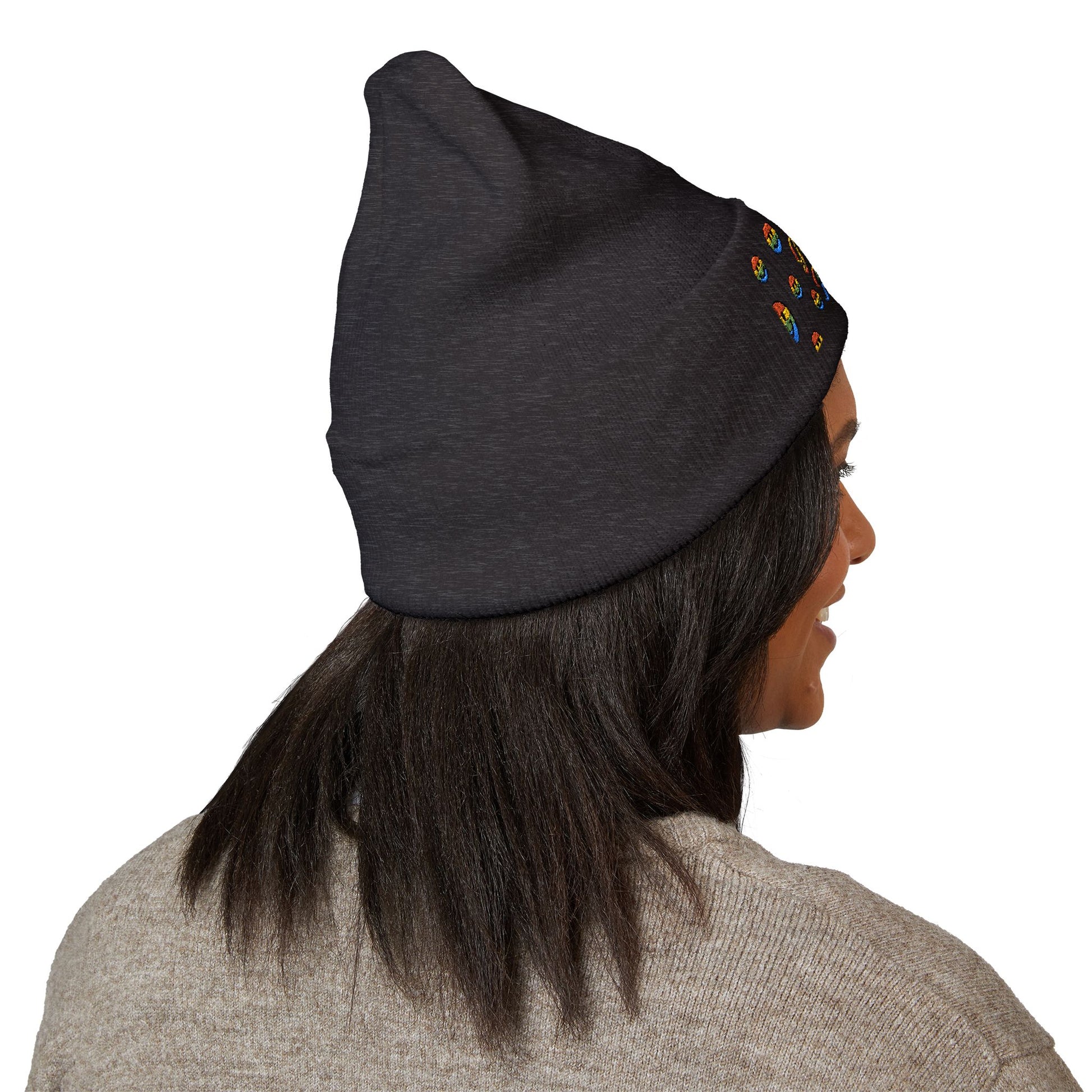 Colorful Embroidered Beanie | Cozy Gift, Winter Accessory, Positive Vibes, Casual Style, Unisex Headwear