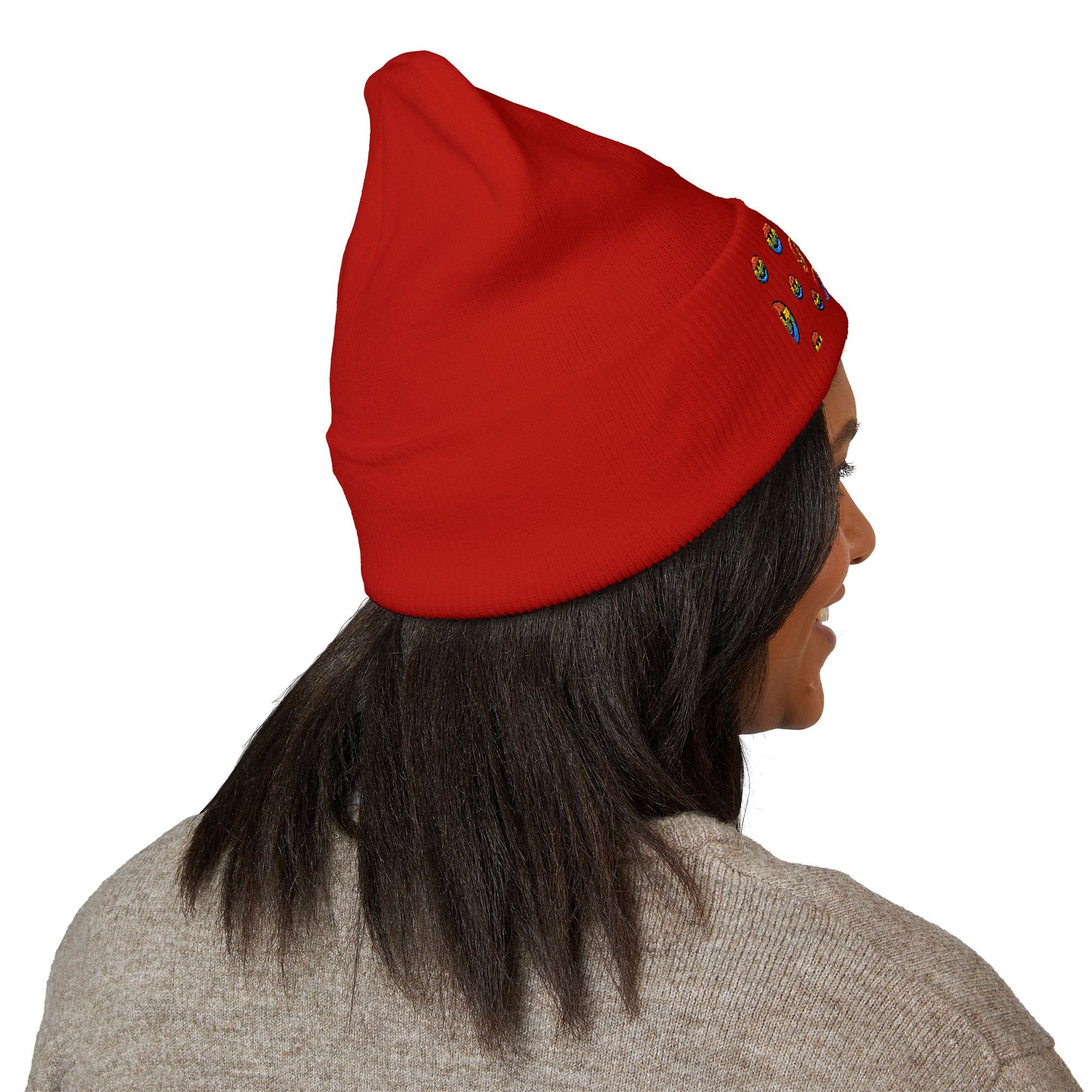 Colorful Embroidered Beanie | Cozy Gift, Winter Accessory, Positive Vibes, Casual Style, Unisex Headwear