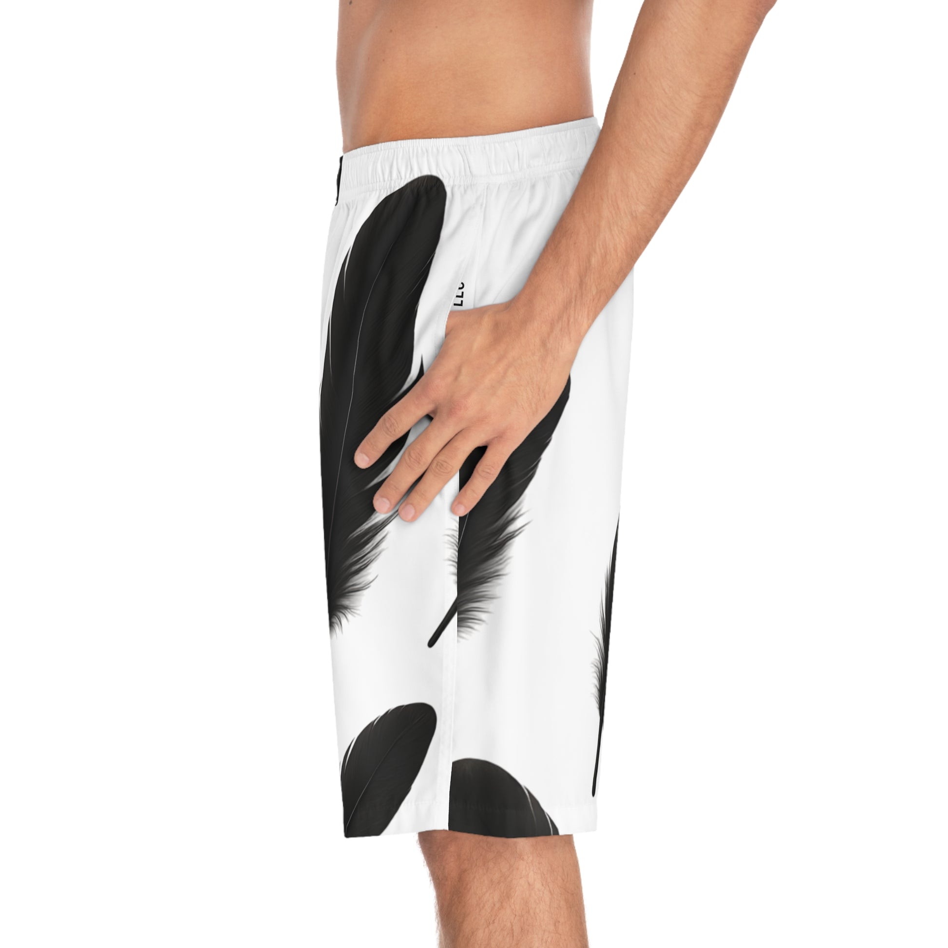 Feathered Men's Board Shorts - Stylish Summer Swim Trunks for Beach, Surfing, Pool Parties, Vacation Wear, and Casual Outings