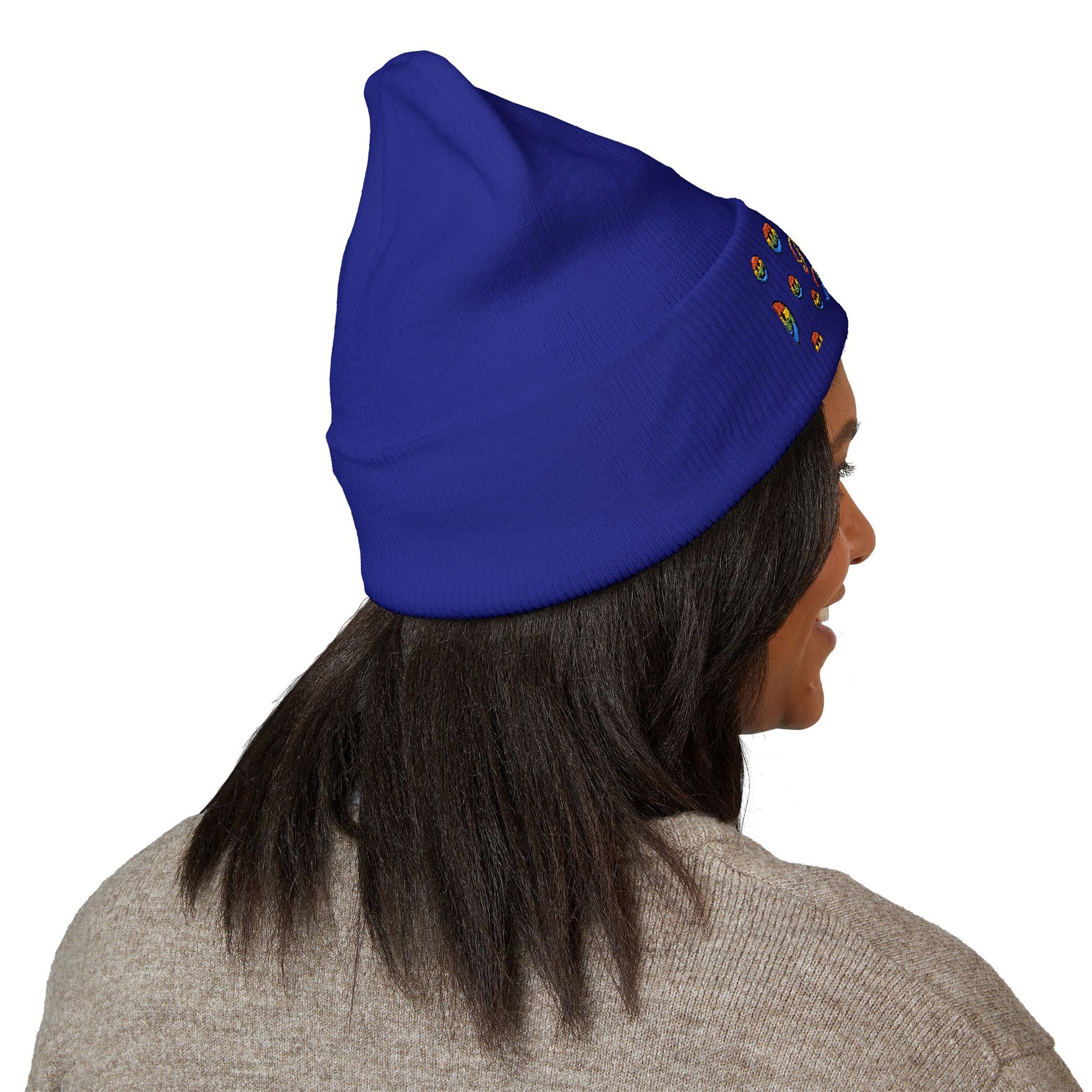 Colorful Embroidered Beanie | Cozy Gift, Winter Accessory, Positive Vibes, Casual Style, Unisex Headwear