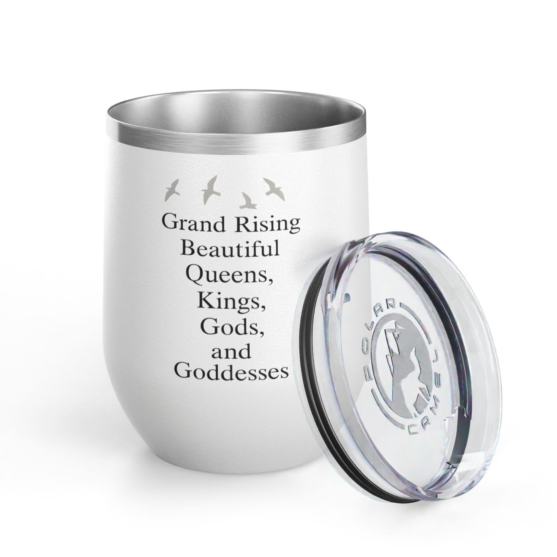 Elegant Insulated Wine Tumbler, Grand Rising Quotes, Gift for Her, Birthday, Bridal Shower, Relaxation, Outdoor Events