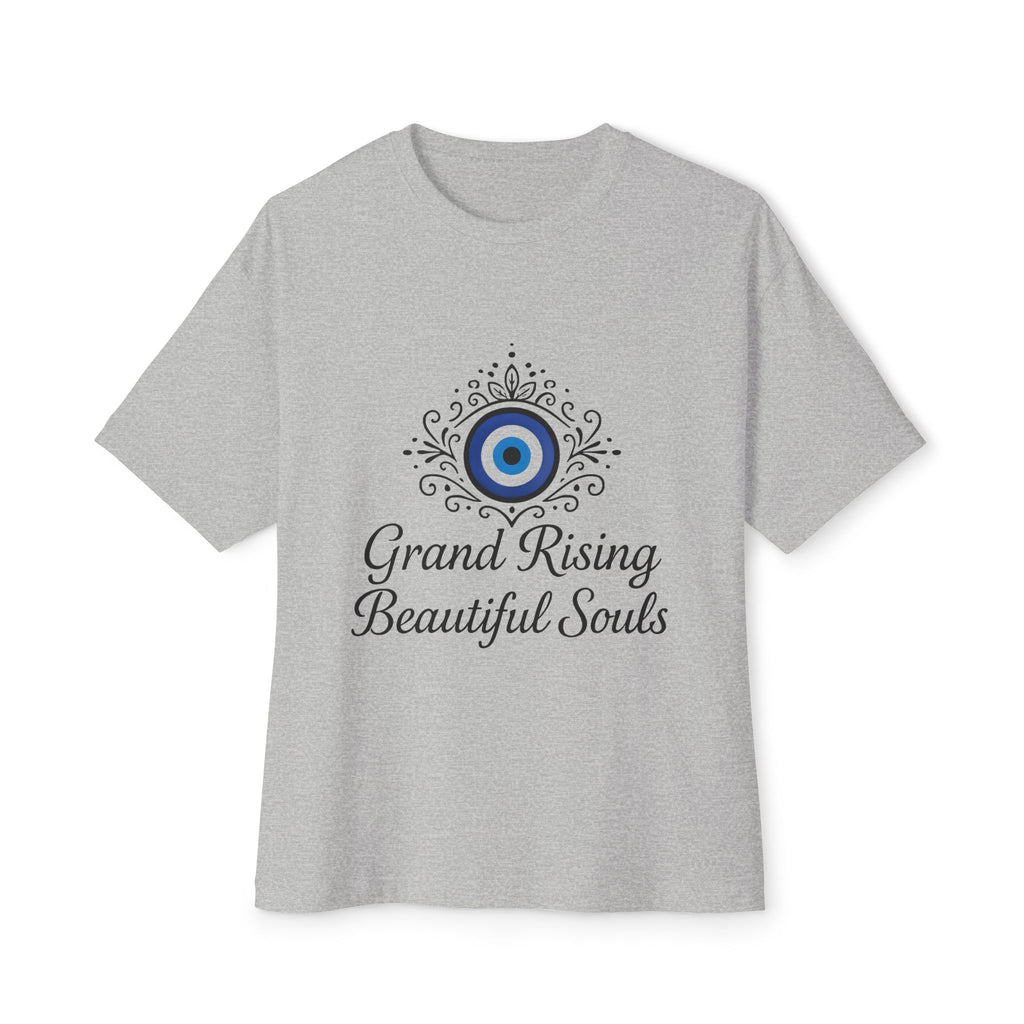Grand Rising Unisex Oversized Boxy Tee with Eye Design, Spiritual T-Shirt, Positive Vibes Apparel, Gift for Soul Seekers, Relaxed Fit Shirt