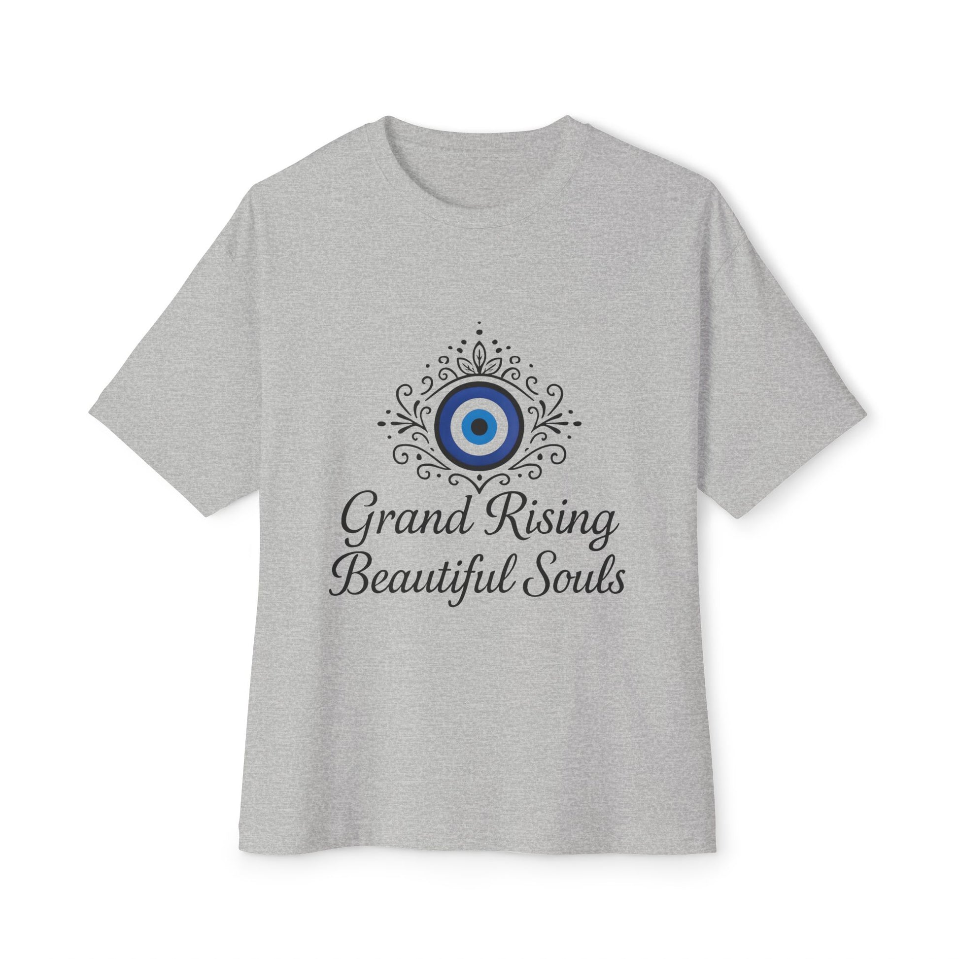 Grand Rising Unisex Oversized Boxy Tee with Eye Design, Spiritual T-Shirt, Positive Vibes Apparel, Gift for Soul Seekers, Relaxed Fit Shirt