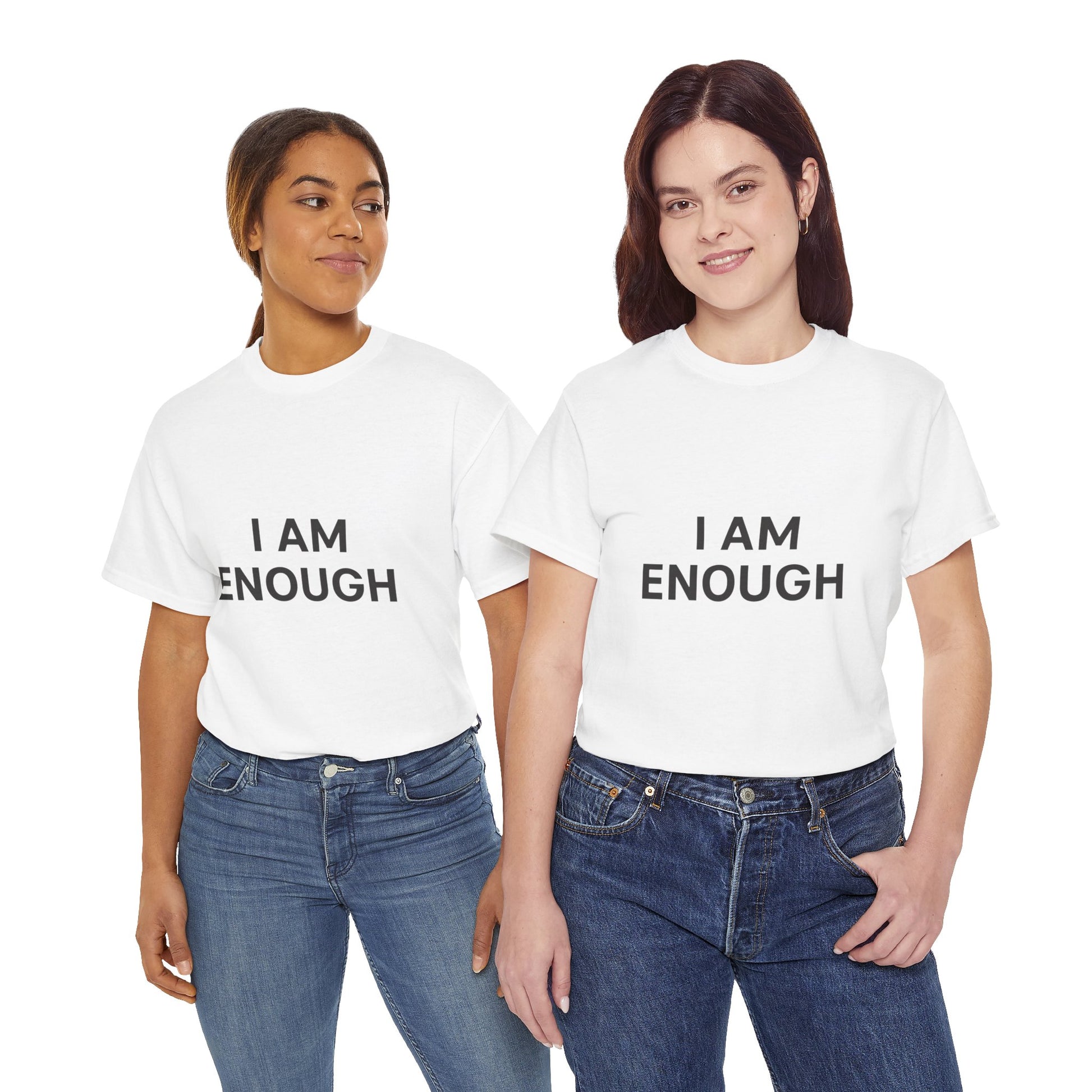 Empowering Unisex Heavy Cotton Tee - I Am Enough, Affirmation Shirt, Motivational T-Shirt, Gift for Self-Love, Casual Everyday Tee