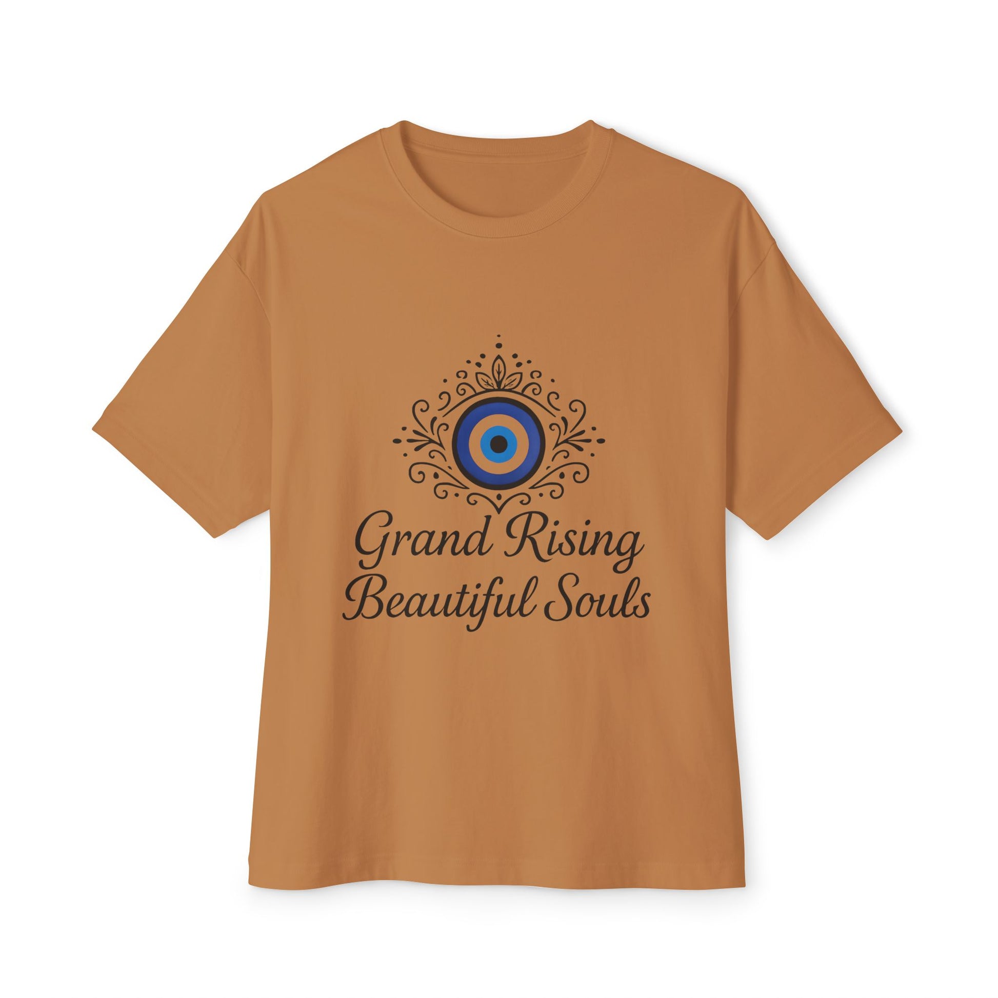 Grand Rising Unisex Oversized Boxy Tee with Eye Design, Spiritual T-Shirt, Positive Vibes Apparel, Gift for Soul Seekers, Relaxed Fit Shirt