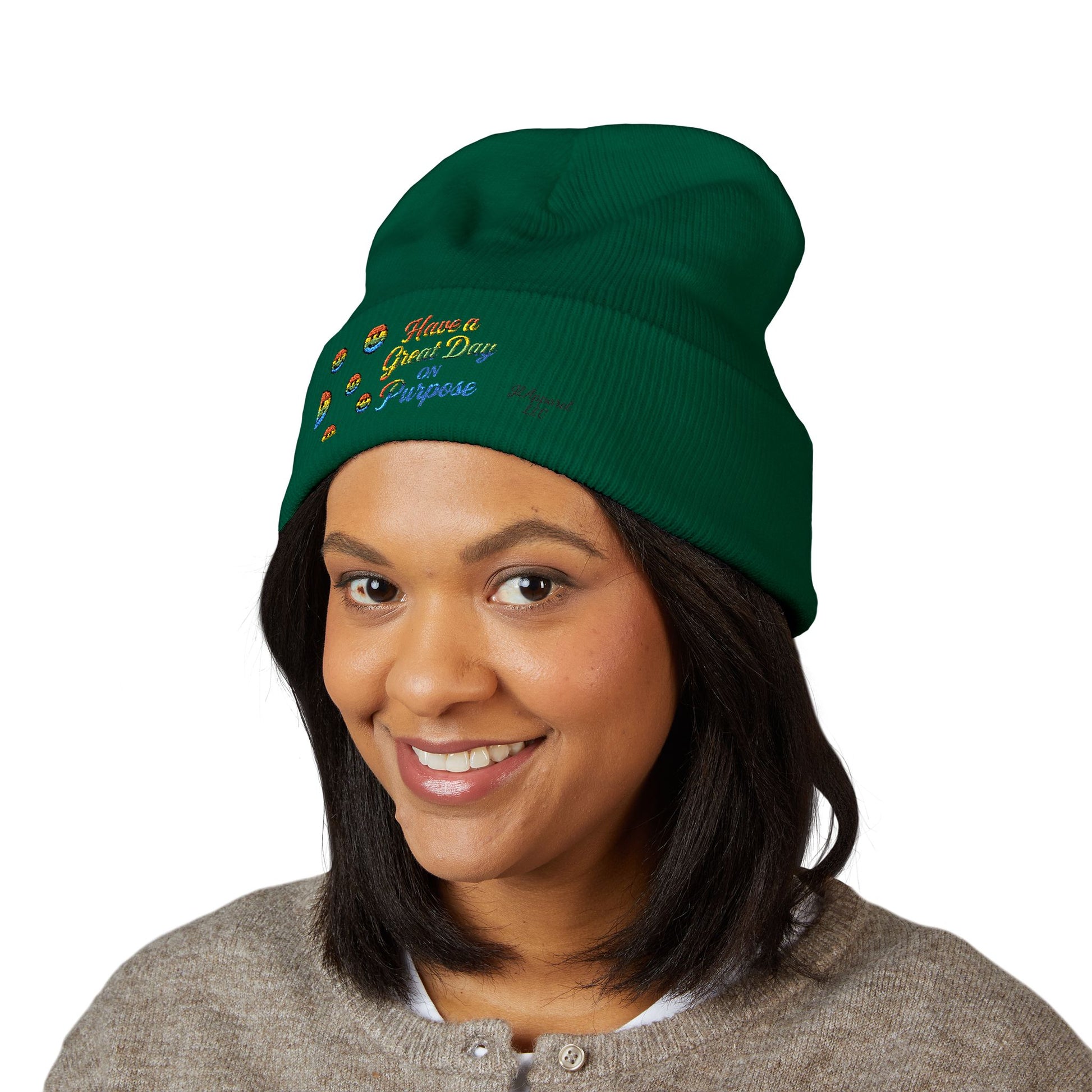 Colorful Embroidered Beanie | Cozy Gift, Winter Accessory, Positive Vibes, Casual Style, Unisex Headwear