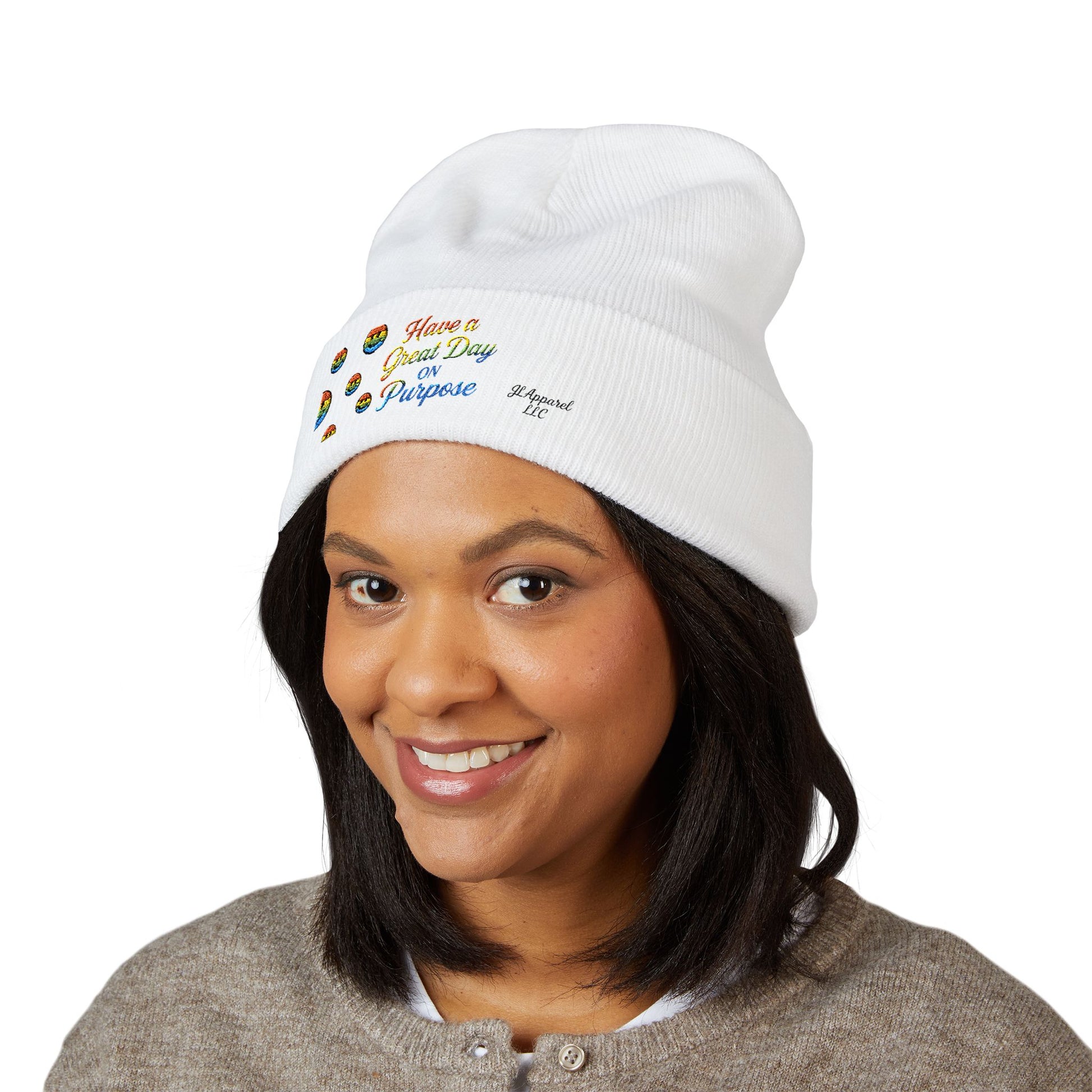 Colorful Embroidered Beanie | Cozy Gift, Winter Accessory, Positive Vibes, Casual Style, Unisex Headwear