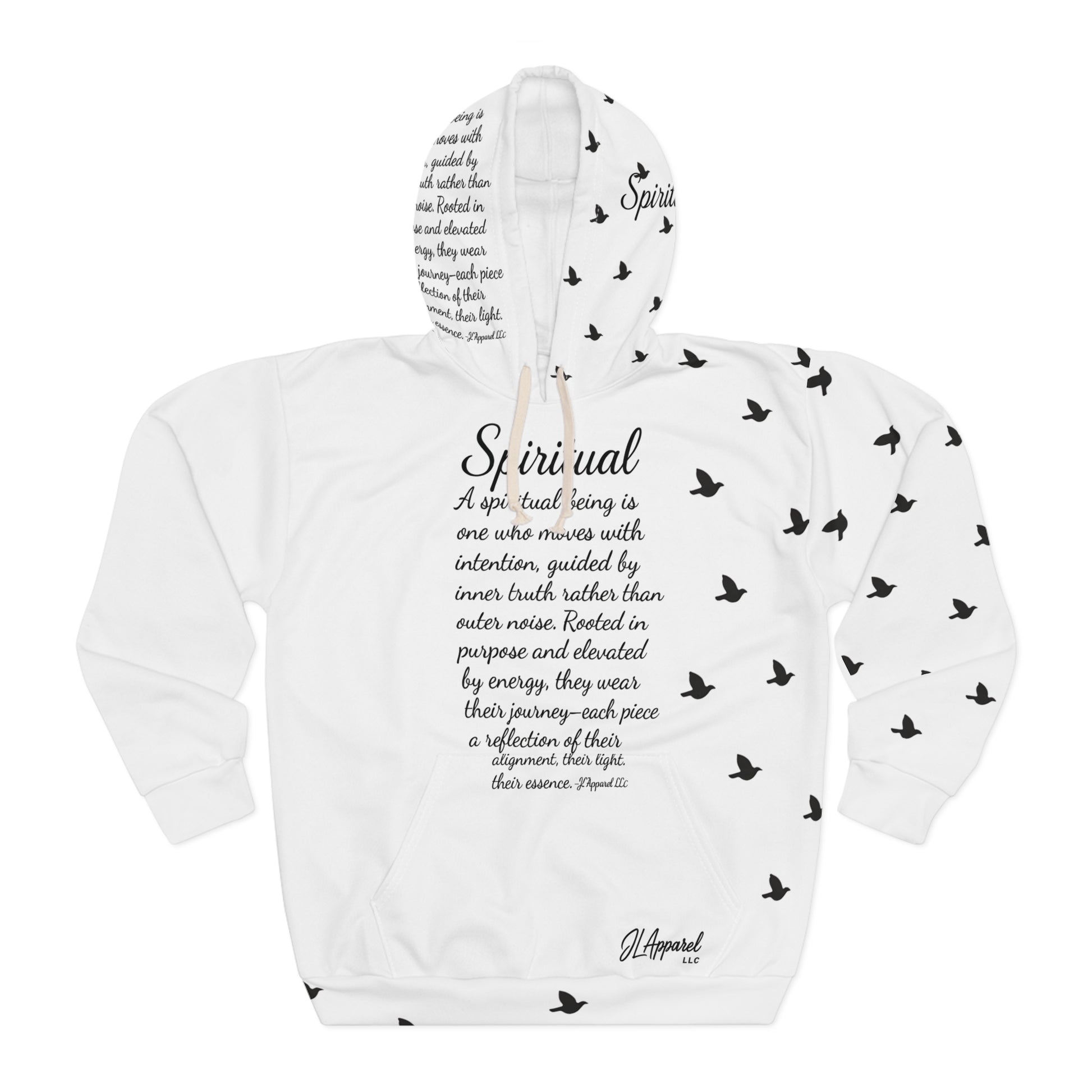 Spiritual Journey Hoodie, Unisex Spiritual Hoodie, AOP Pullover, Mindfulness Apparel, Gift for Yogis, Cozy Spiritualwear