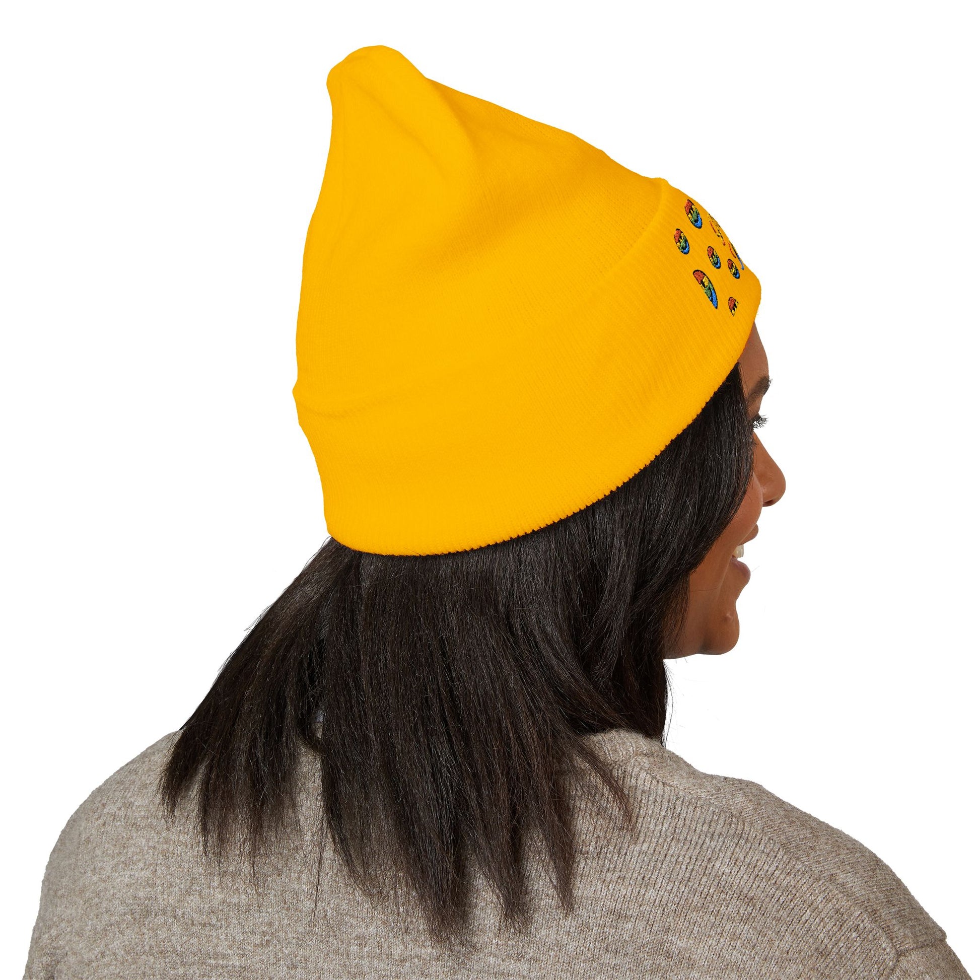 Colorful Embroidered Beanie | Cozy Gift, Winter Accessory, Positive Vibes, Casual Style, Unisex Headwear