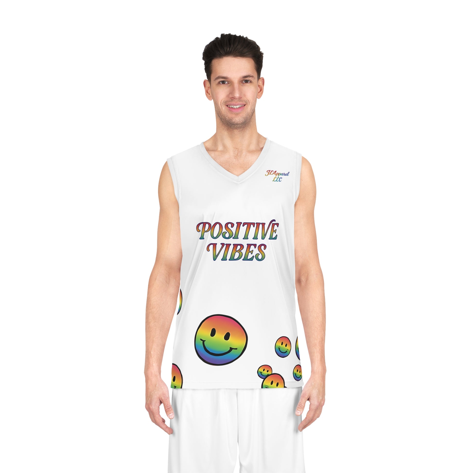 Positive Vibes Basketball Jersey, Retro Sports Tank Top, Fun Athletic Wear, Streetwear, Gift for Sports Lovers, Summer Essentials