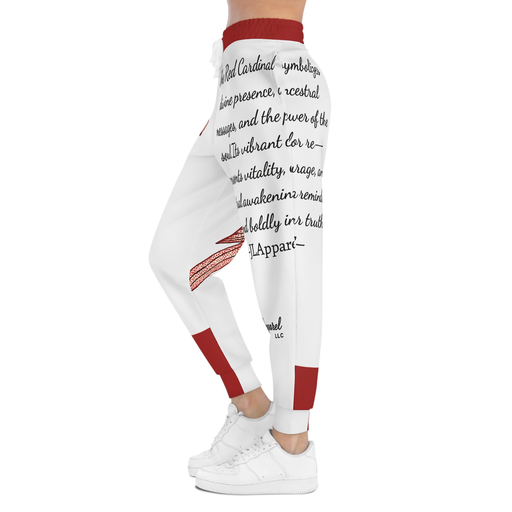 Red Cardinal Athletic Joggers for Spiritual Inspiration, Comfortable Activewear, Gift for Nature Lovers, Meditation Pants, Unique Sportswear