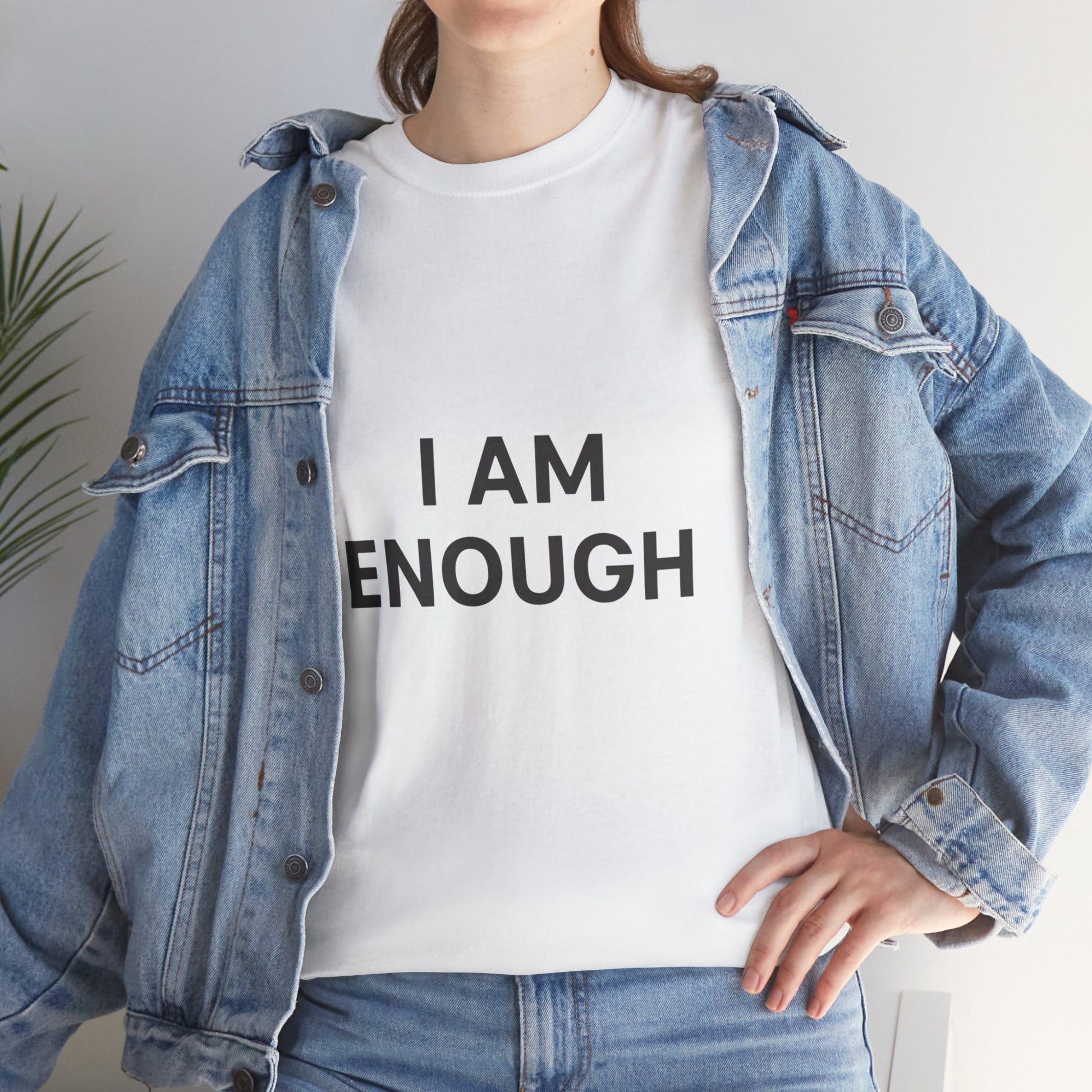 Empowering Unisex Heavy Cotton Tee - I Am Enough, Affirmation Shirt, Motivational T-Shirt, Gift for Self-Love, Casual Everyday Tee