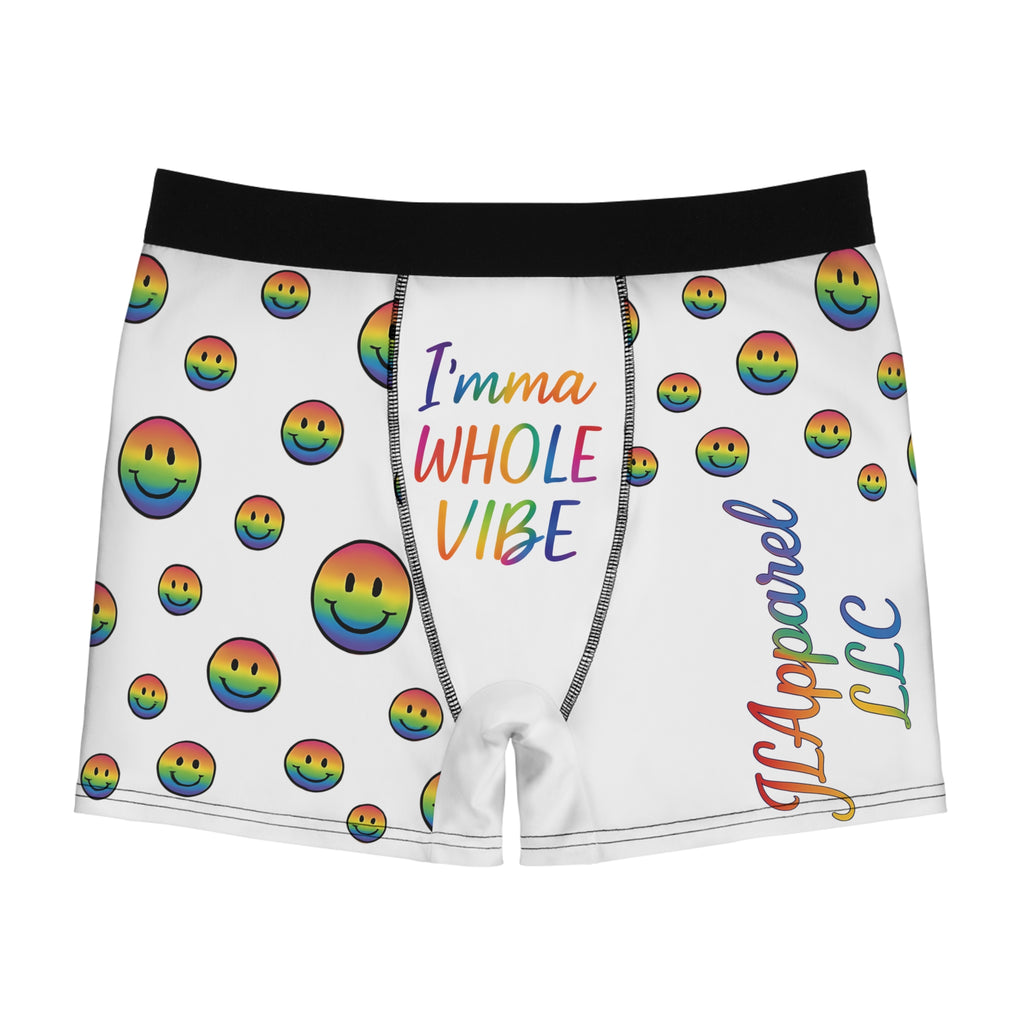 Colorful Vibe Men's Boxer Briefs, Fun Underwear, Rainbow Smiley Boxers, LGBTQ+ Pride, Cute Men's Fashion, Gift for Him