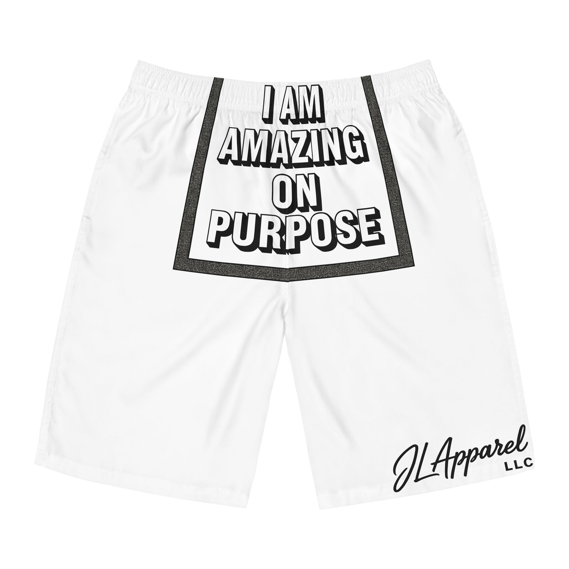 Stylish Men's Board Shorts with Positive Vibes - Perfect for Summer, Beach, Pool Days, Gifts for Him, Fun Swimwear, Vacation Gear