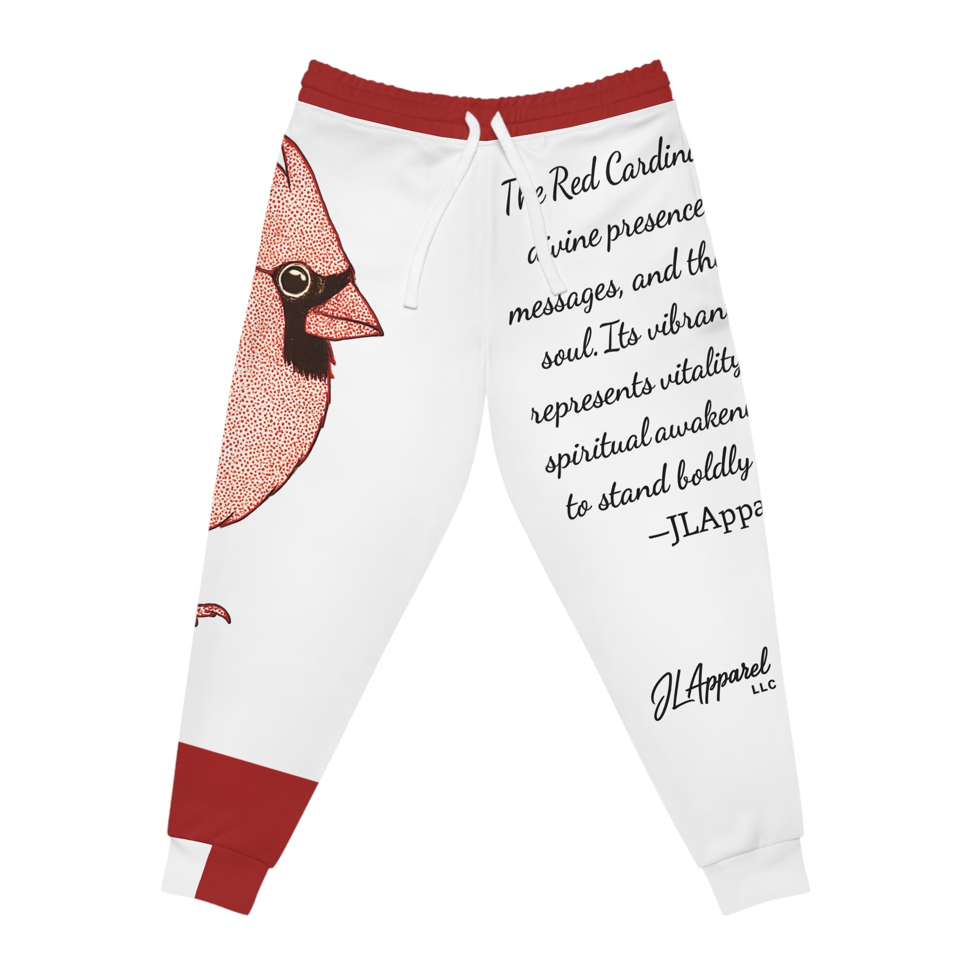 Red Cardinal Athletic Joggers for Spiritual Inspiration, Comfortable Activewear, Gift for Nature Lovers, Meditation Pants, Unique Sportswear
