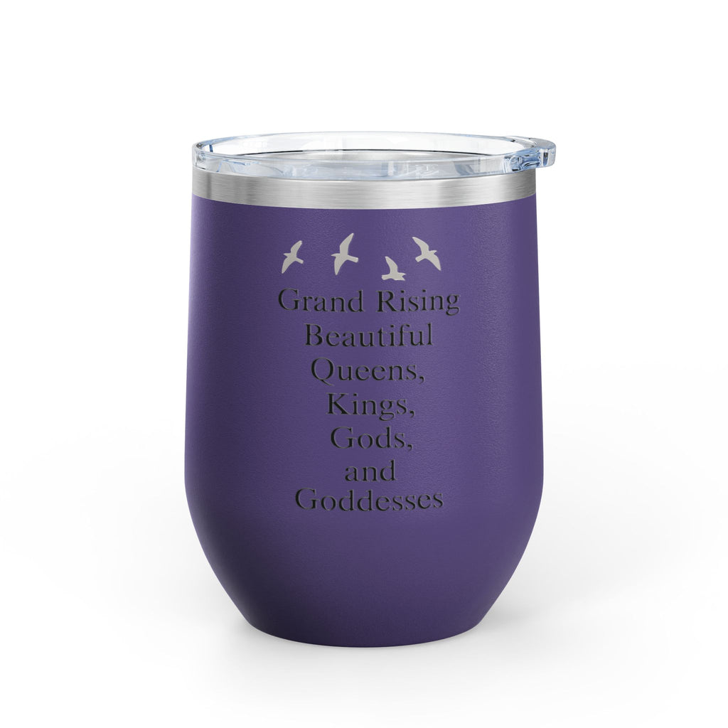 Elegant Insulated Wine Tumbler, Grand Rising Quotes, Gift for Her, Birthday, Bridal Shower, Relaxation, Outdoor Events