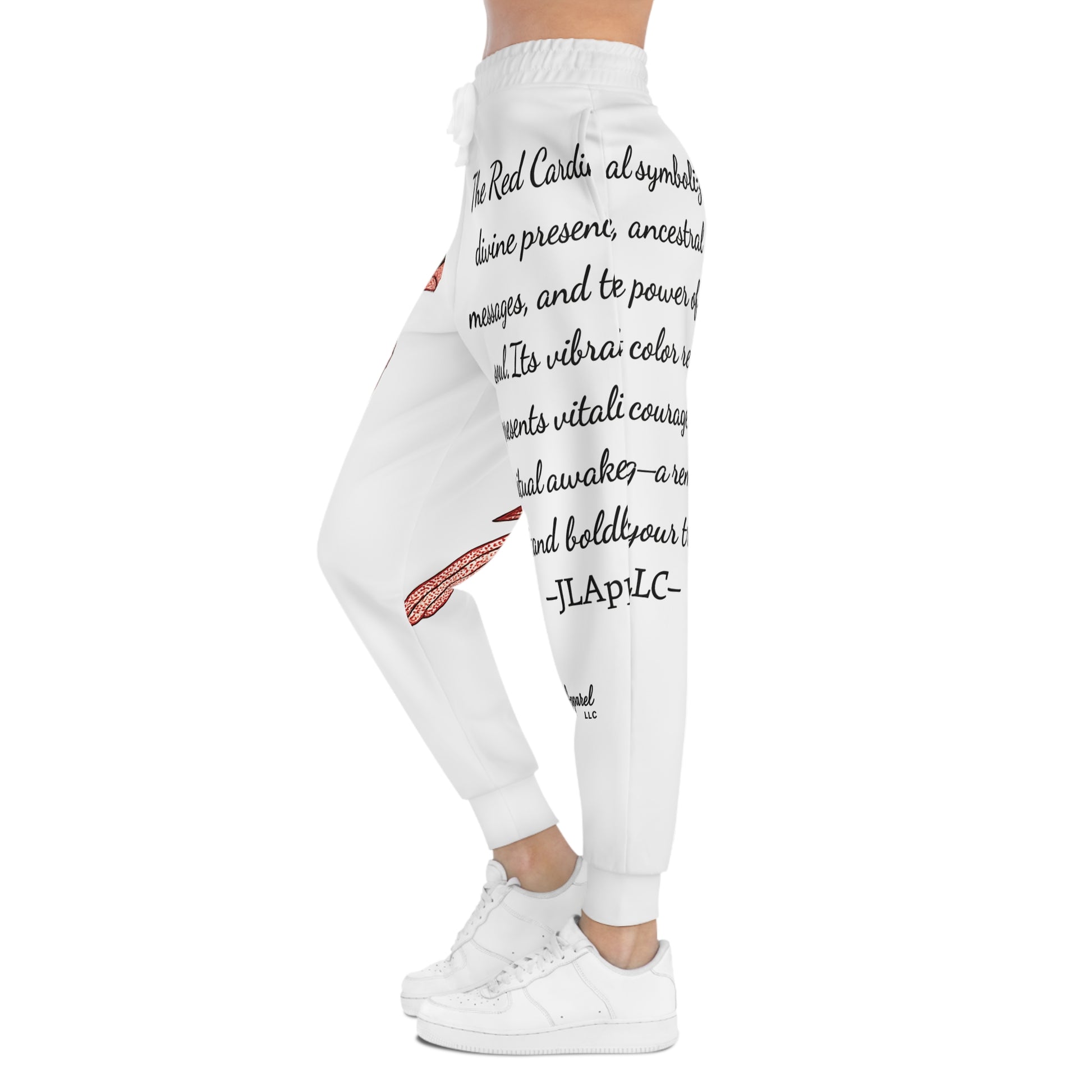 Red Cardinal Athletic Joggers - Spiritual Symbolism, Comfortable Loungewear, Gift for Nature Lovers, Wellness Apparel, Vibrant Activewear