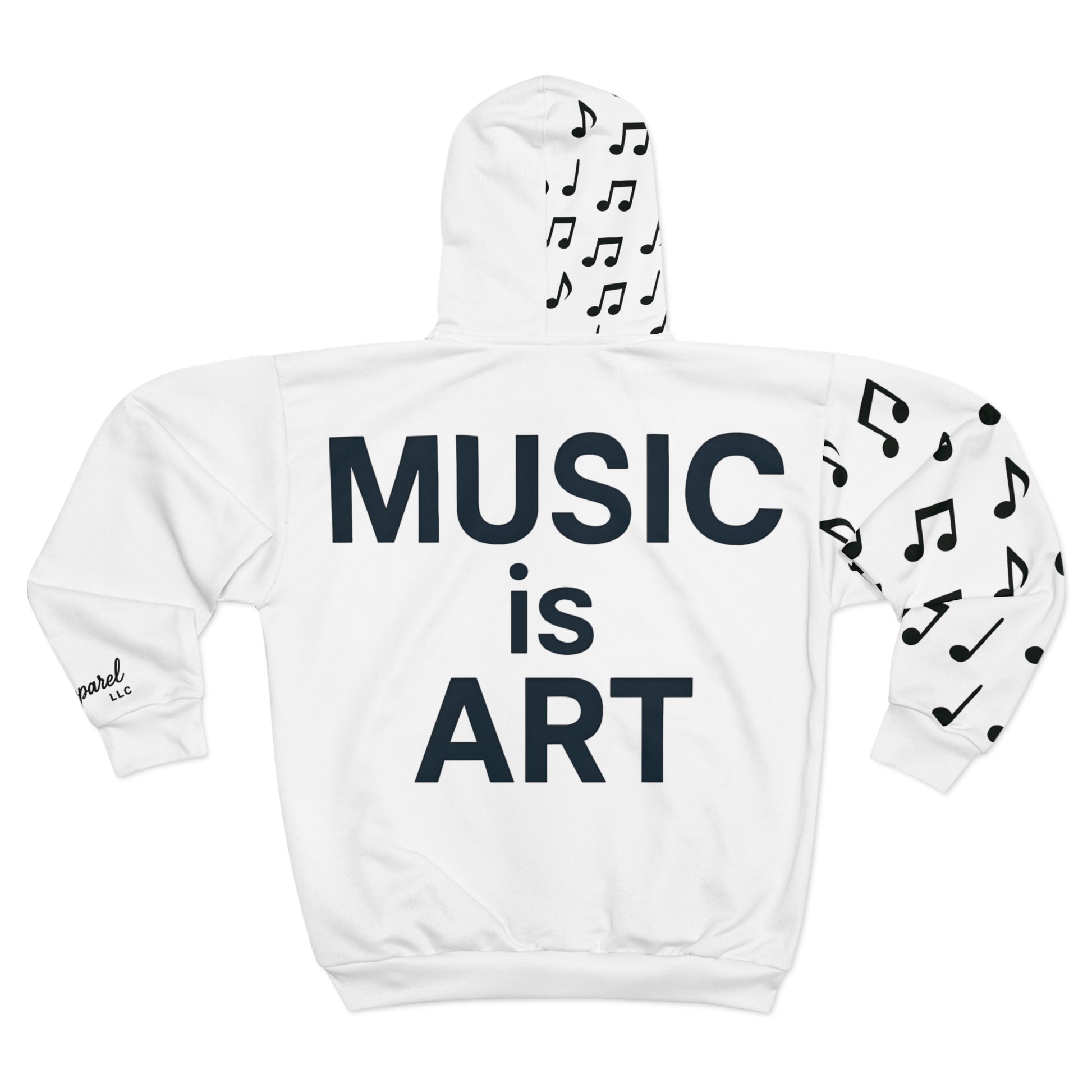 Musical Notes Unisex Zip Hoodie, Music Lover Gift, Artsy Zip Hoodie, Contemporary Style, Perfect for Concerts, Unique Art Apparel