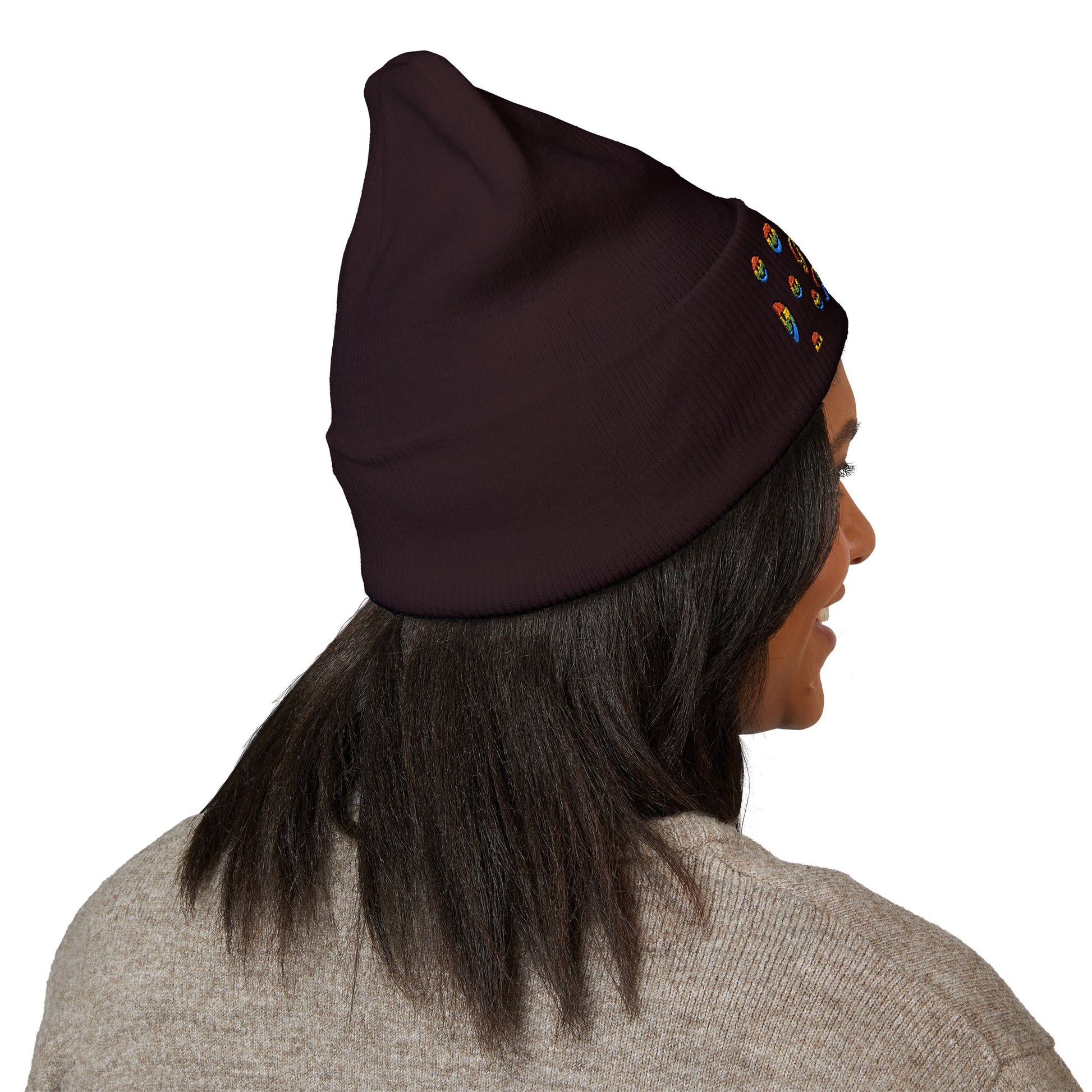 Colorful Embroidered Beanie | Cozy Gift, Winter Accessory, Positive Vibes, Casual Style, Unisex Headwear