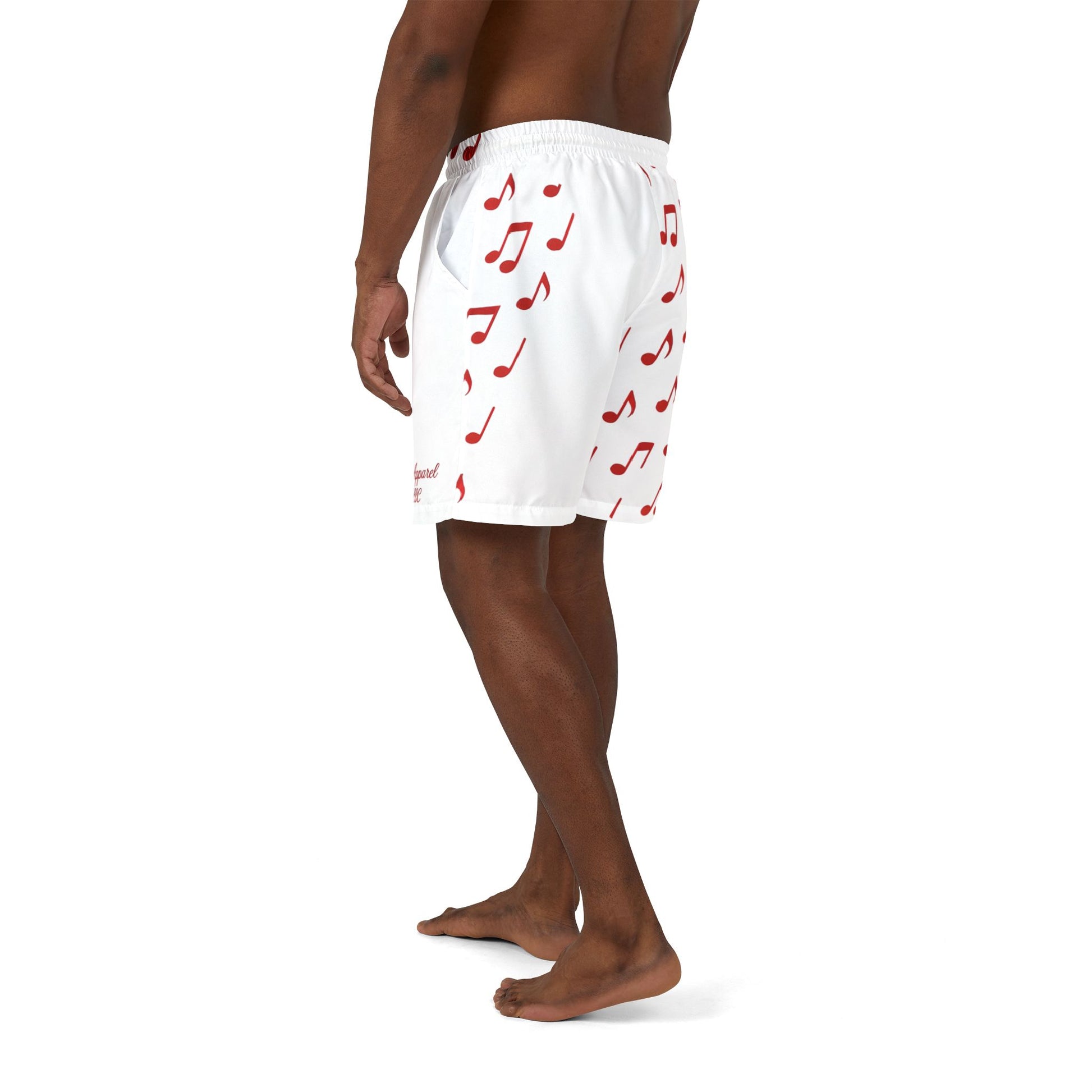 Musical Notes Unisex Swim Shorts | Summer Beachwear, Pool Party, Gift for Music Lovers, Vacation Essentials, Trendy Swimwear