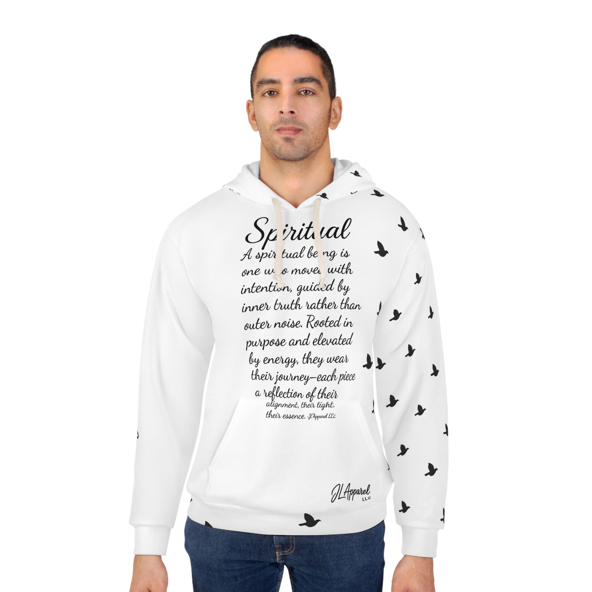Spiritual Journey Hoodie, Unisex Spiritual Hoodie, AOP Pullover, Mindfulness Apparel, Gift for Yogis, Cozy Spiritualwear