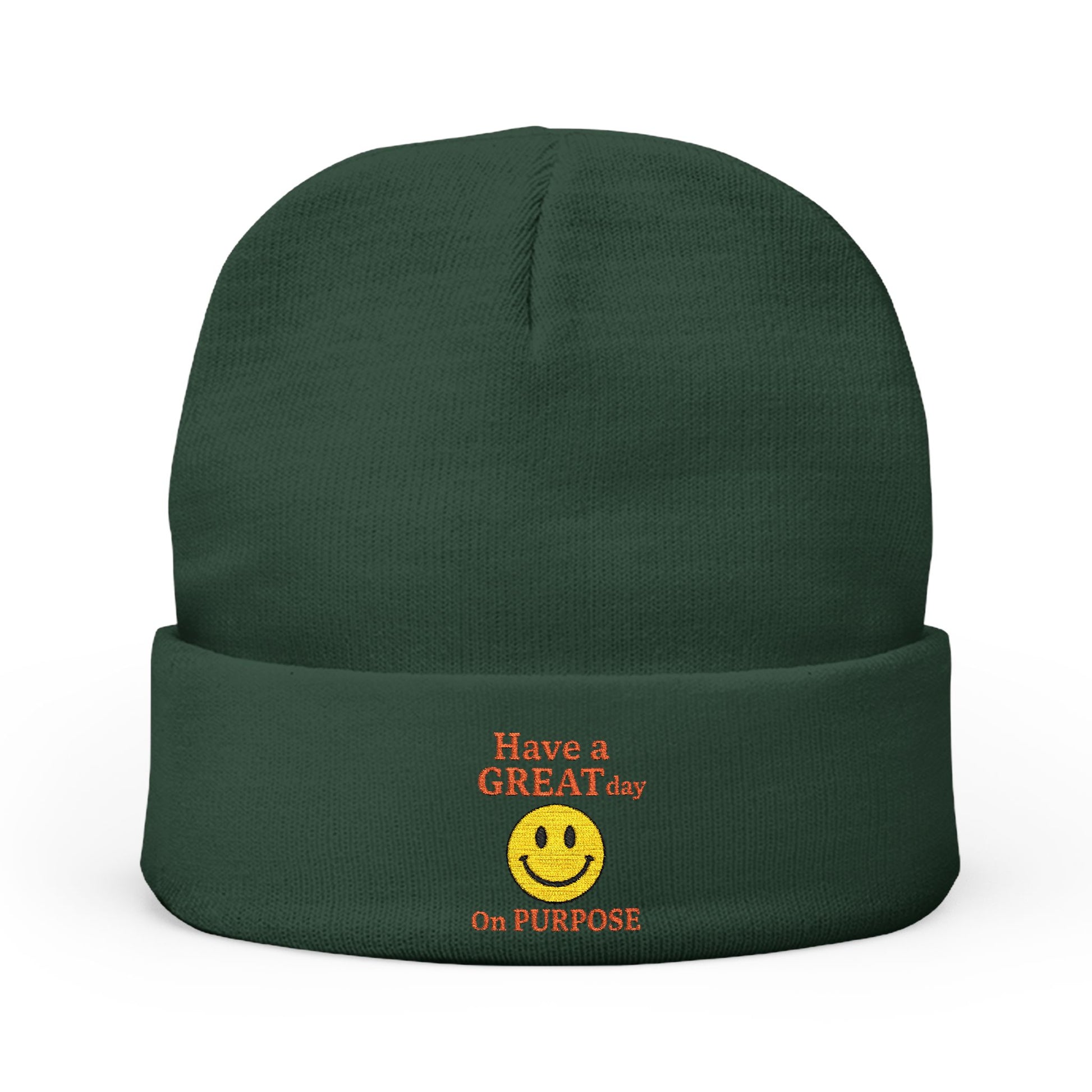 Cheerful Smiley Knit Beanie, Cozy Winter Hat, Casual Accessory, Gift for Him/Her, Fun Embroidered Headwear