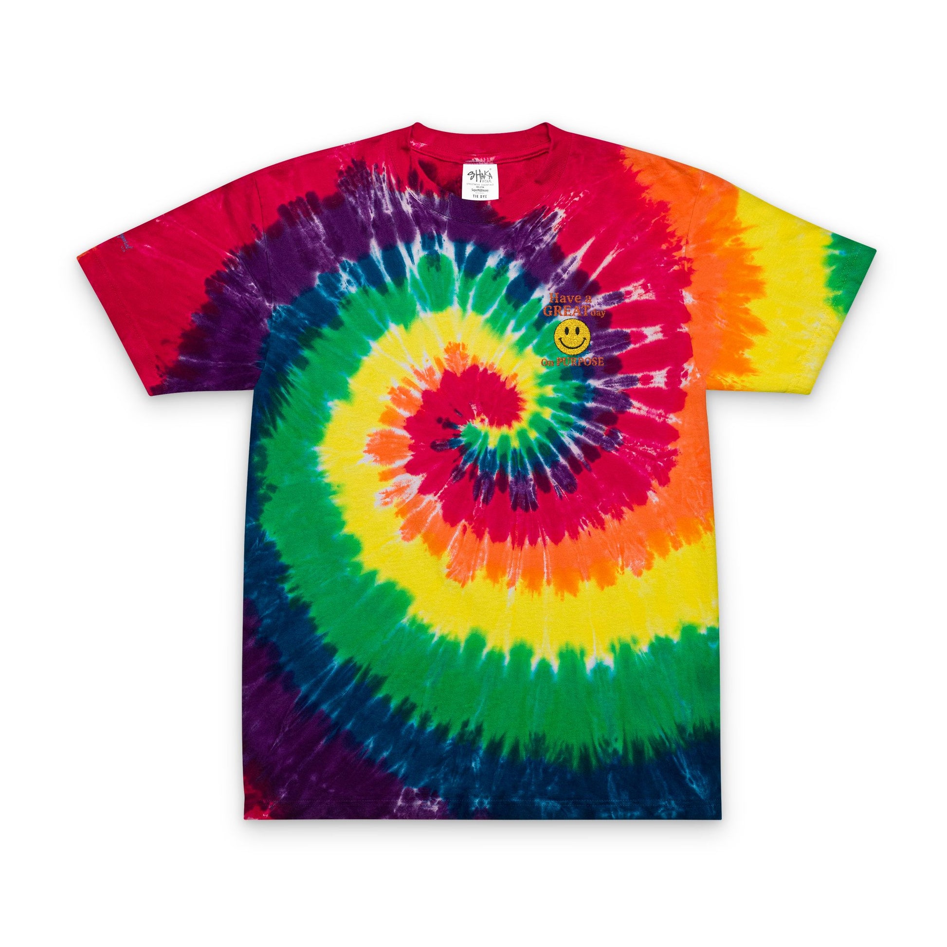 Oversized Tie-Dye T-Shirt (Embroidery) - Boho Chic Fashion, Festival Wear, Summer Vibes, Unisex Tee, Unique Gift Idea