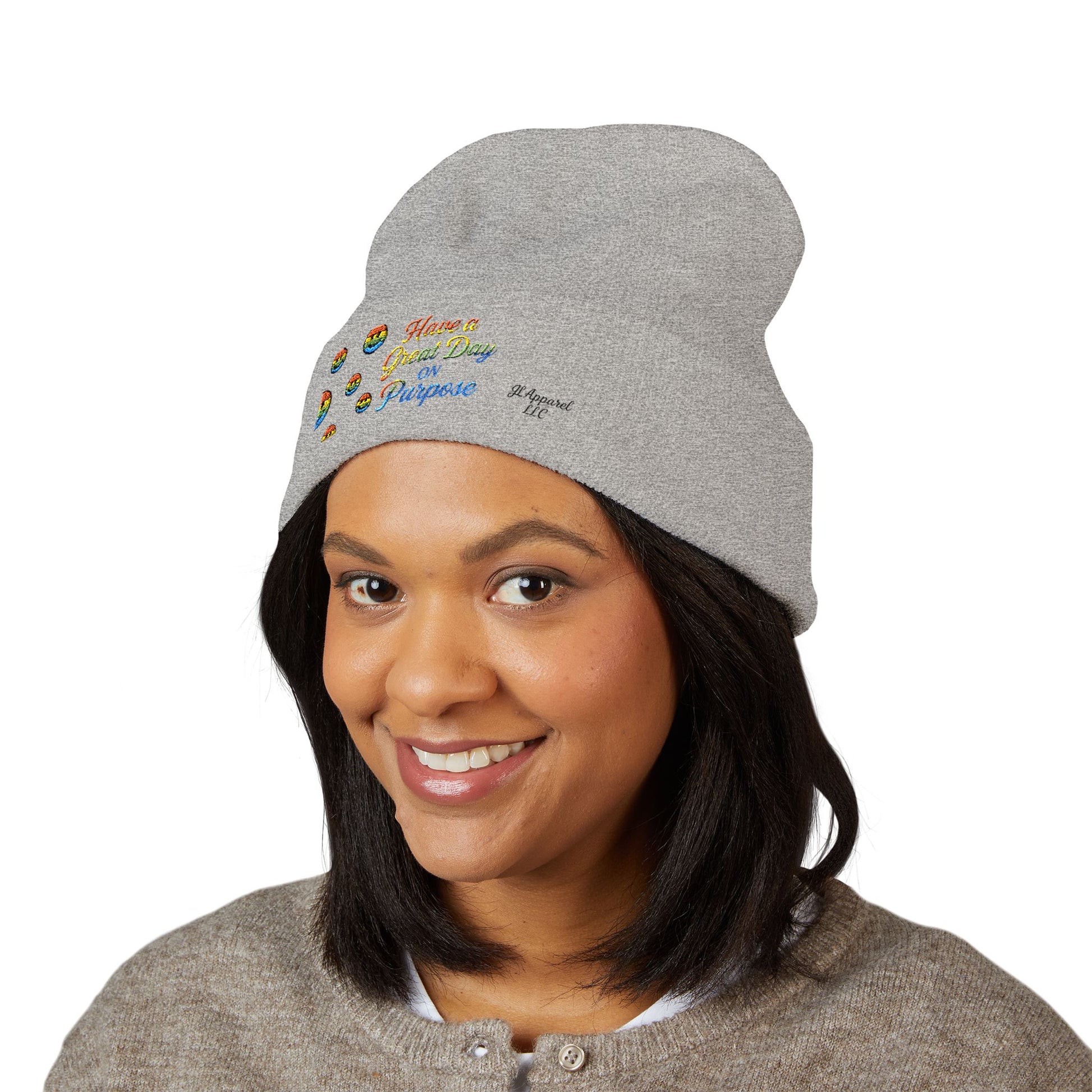 Colorful Embroidered Beanie | Cozy Gift, Winter Accessory, Positive Vibes, Casual Style, Unisex Headwear