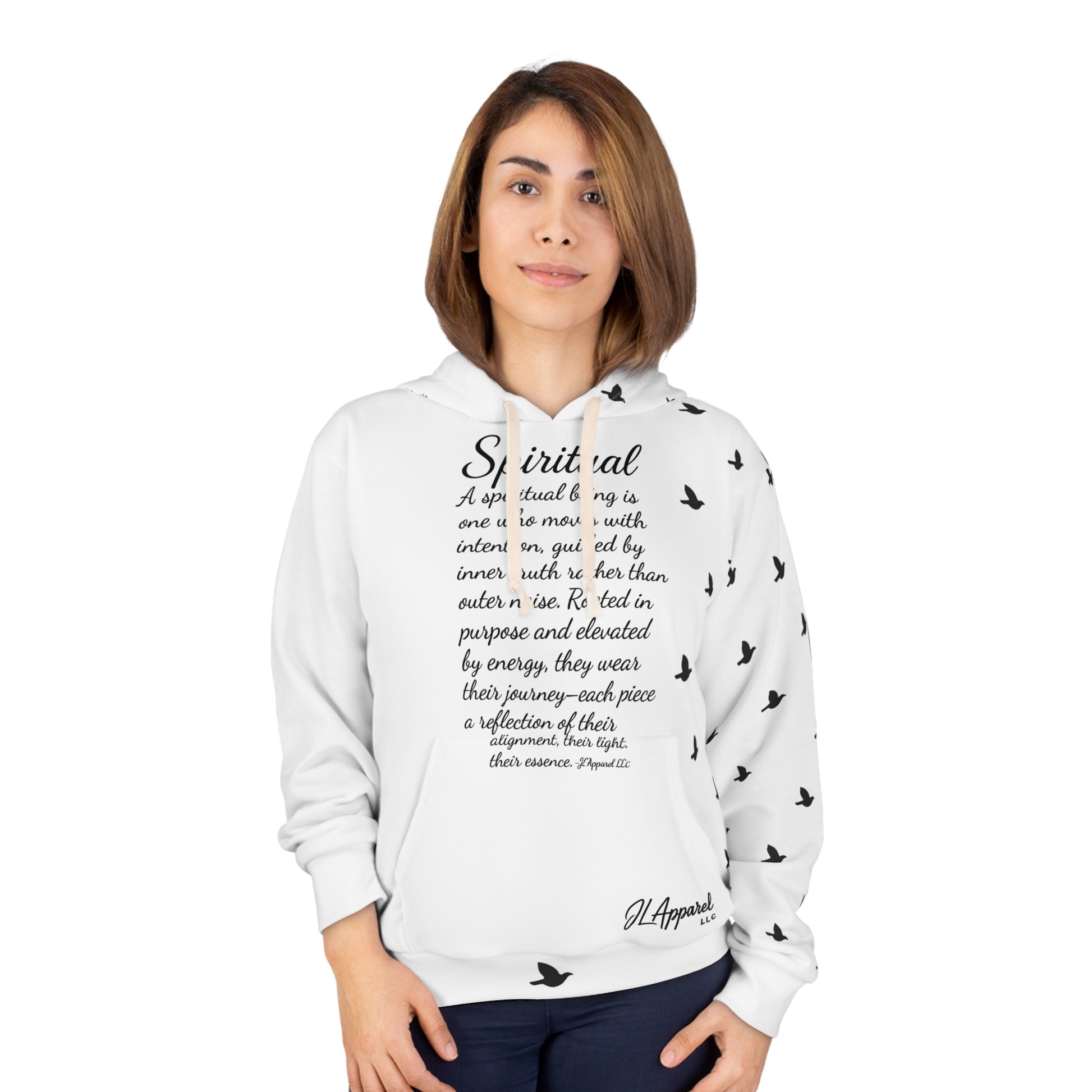 Spiritual Journey Hoodie, Unisex Spiritual Hoodie, AOP Pullover, Mindfulness Apparel, Gift for Yogis, Cozy Spiritualwear