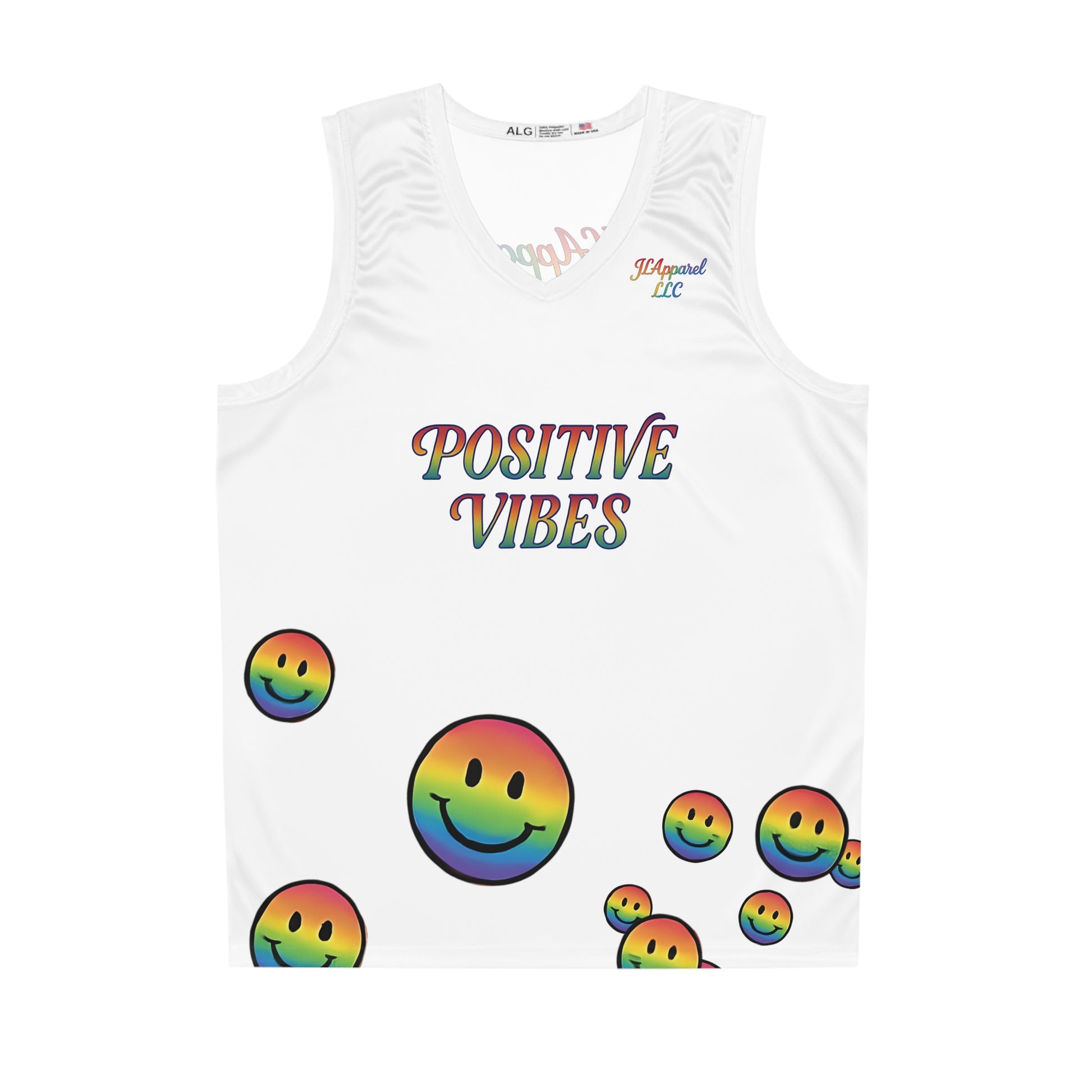 Positive Vibes Basketball Jersey, Retro Sports Tank Top, Fun Athletic Wear, Streetwear, Gift for Sports Lovers, Summer Essentials