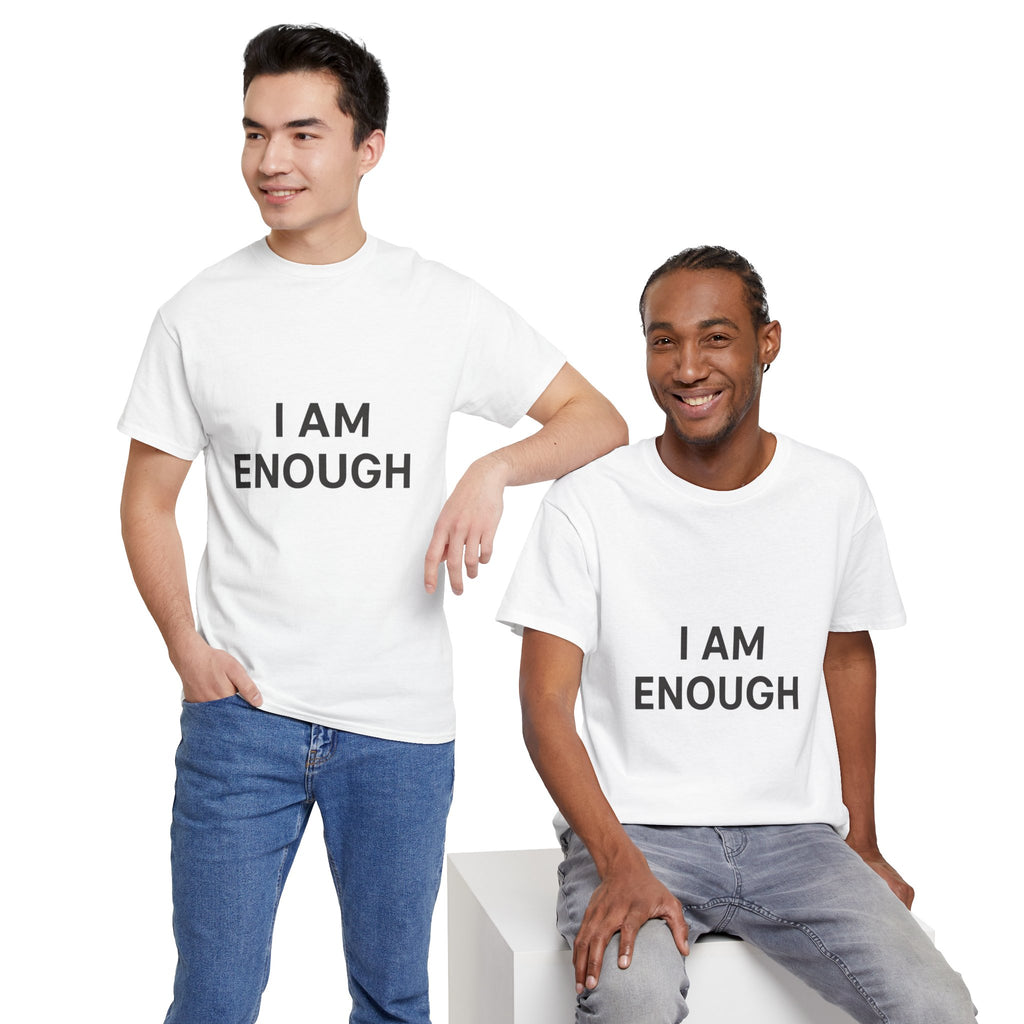 Empowering Unisex Heavy Cotton Tee - I Am Enough, Affirmation Shirt, Motivational T-Shirt, Gift for Self-Love, Casual Everyday Tee